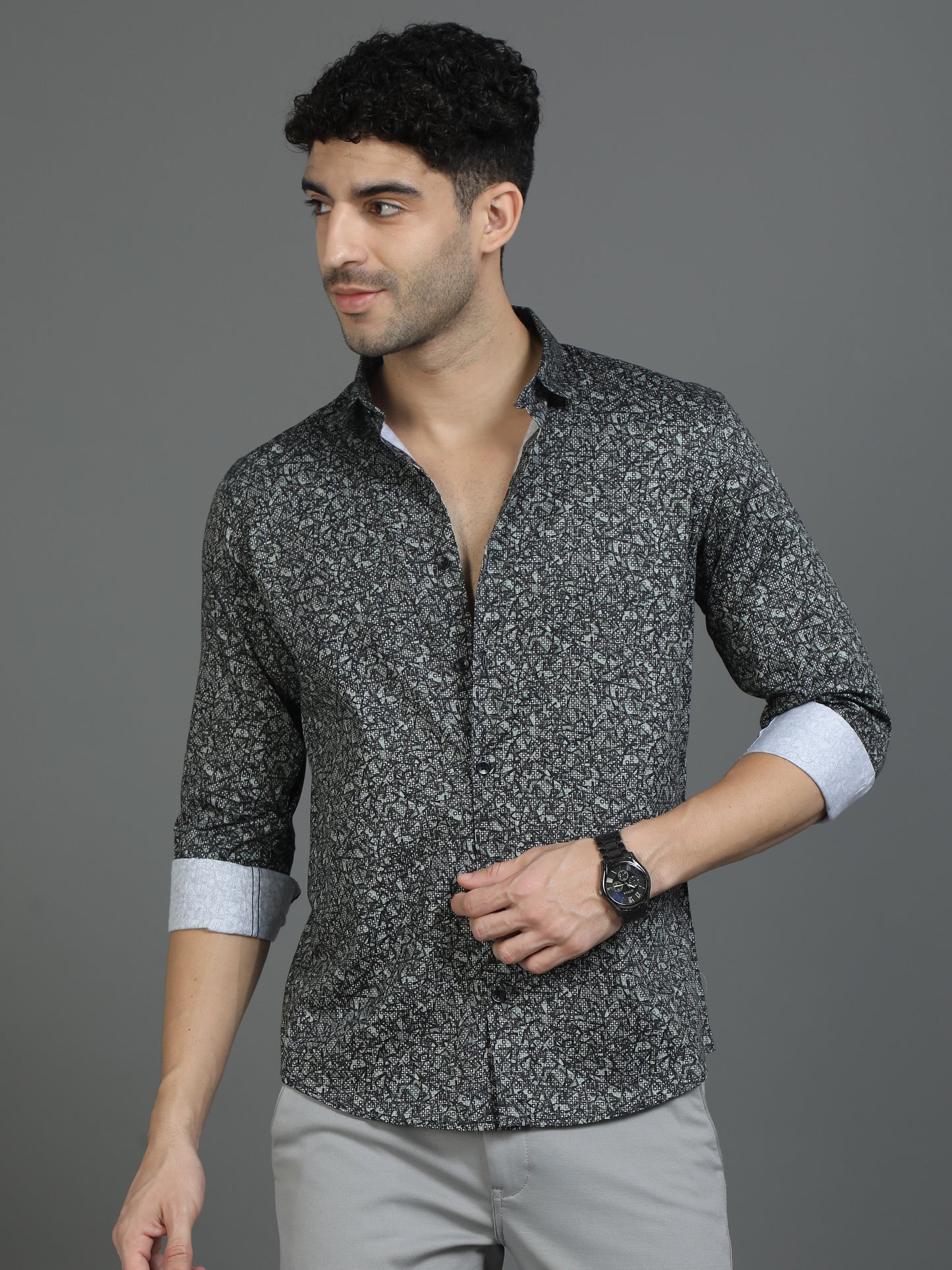 Greenish Dynamic Design Shirt