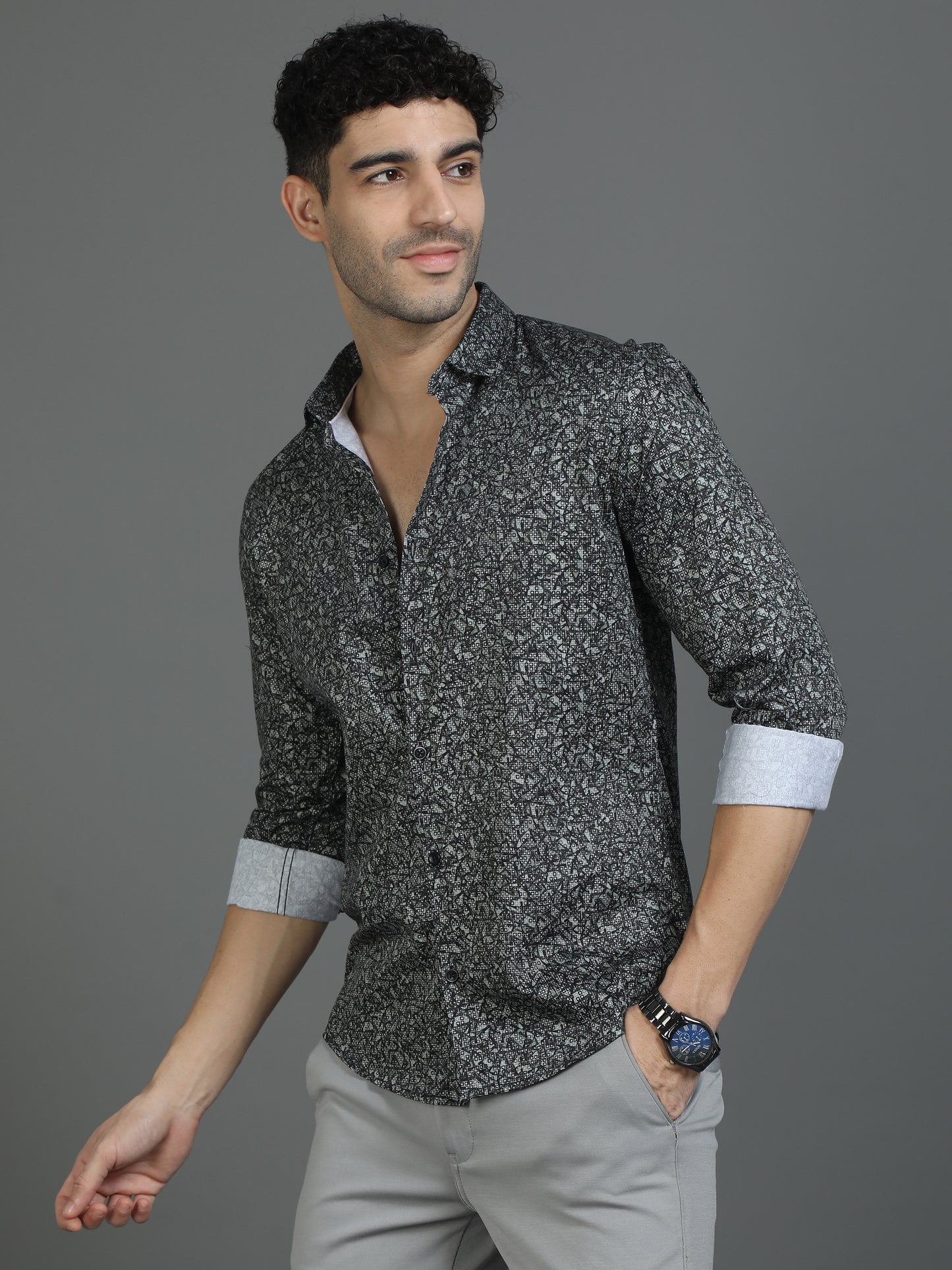 Greenish Dynamic Design Shirt