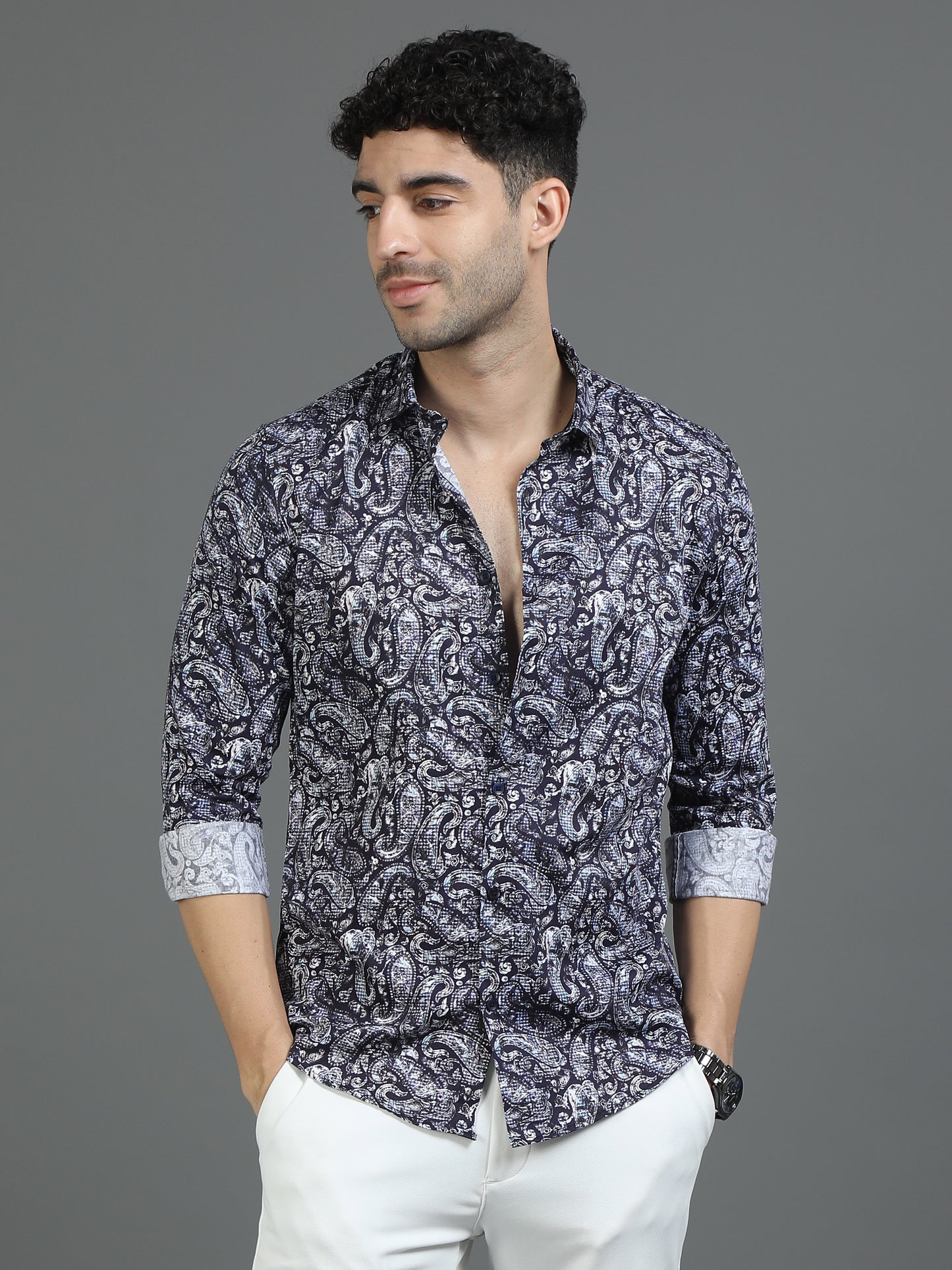 Bluish Style Statement Shirt