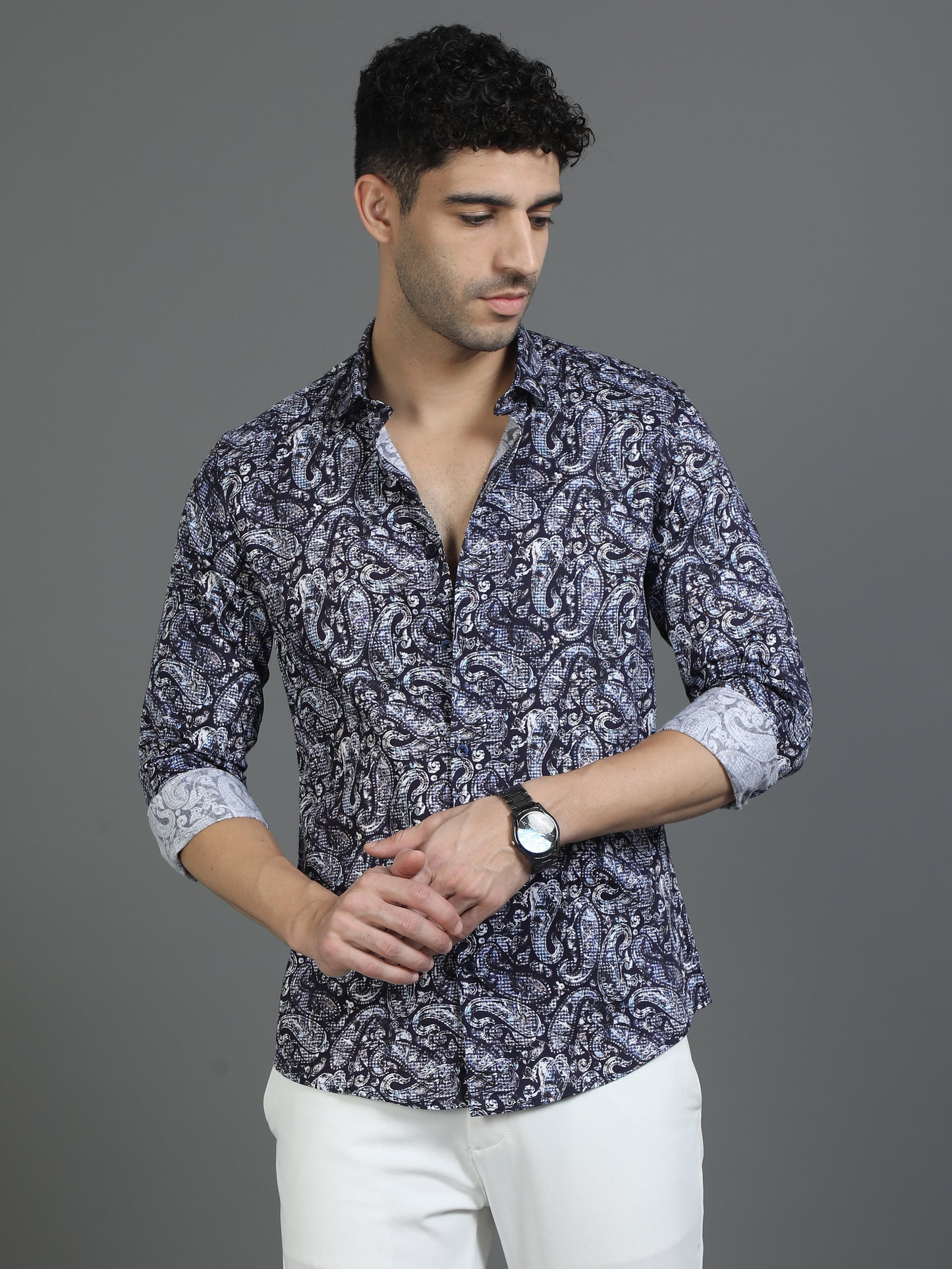 Bluish Style Statement Shirt