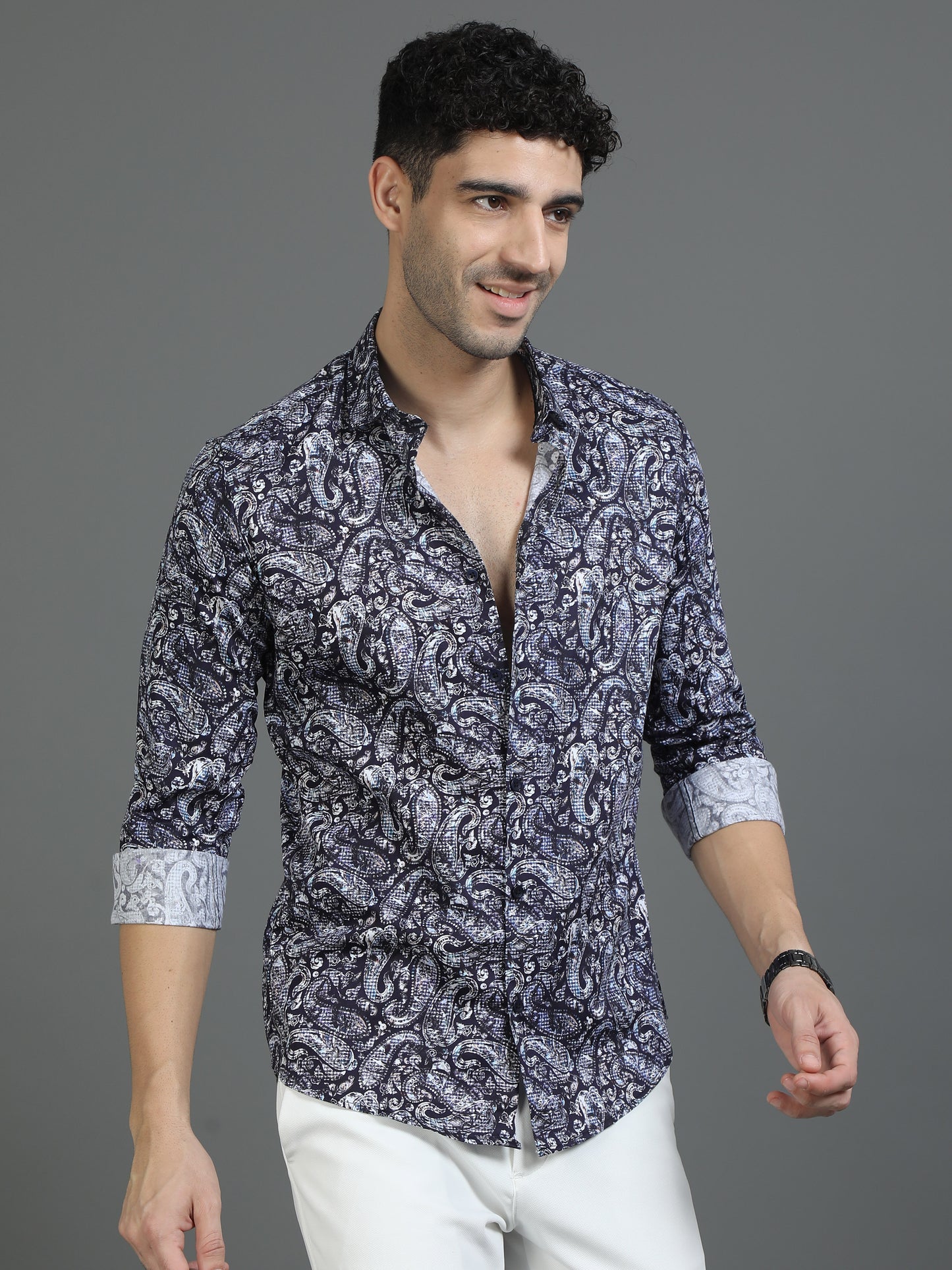 Bluish Style Statement Shirt