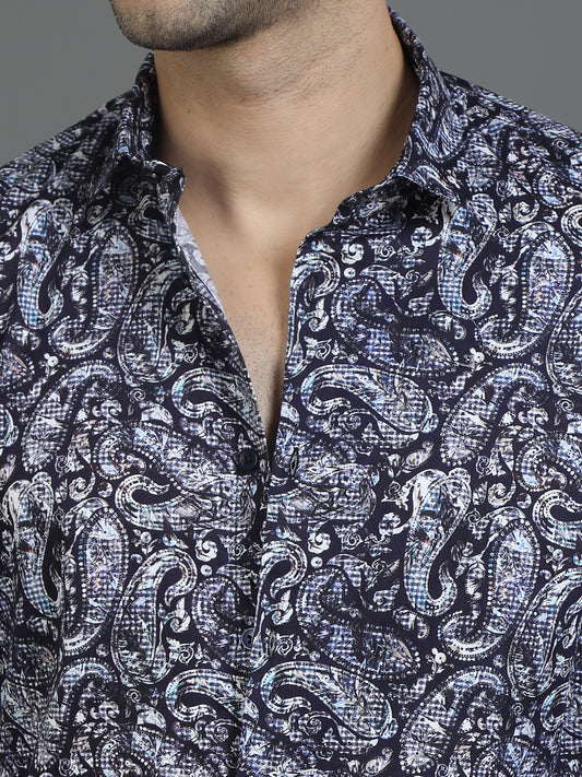 Bluish Style Statement Shirt