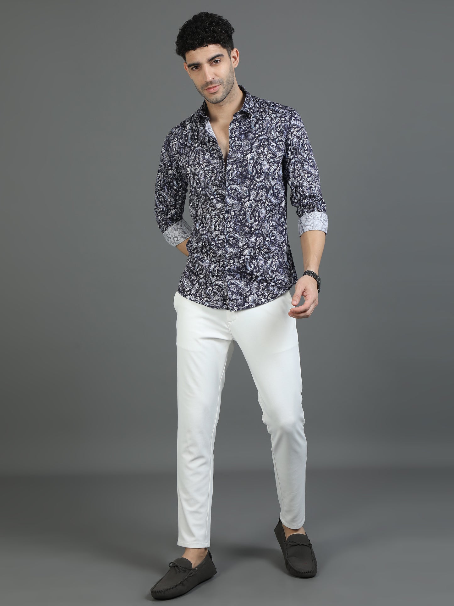Bluish Style Statement Shirt