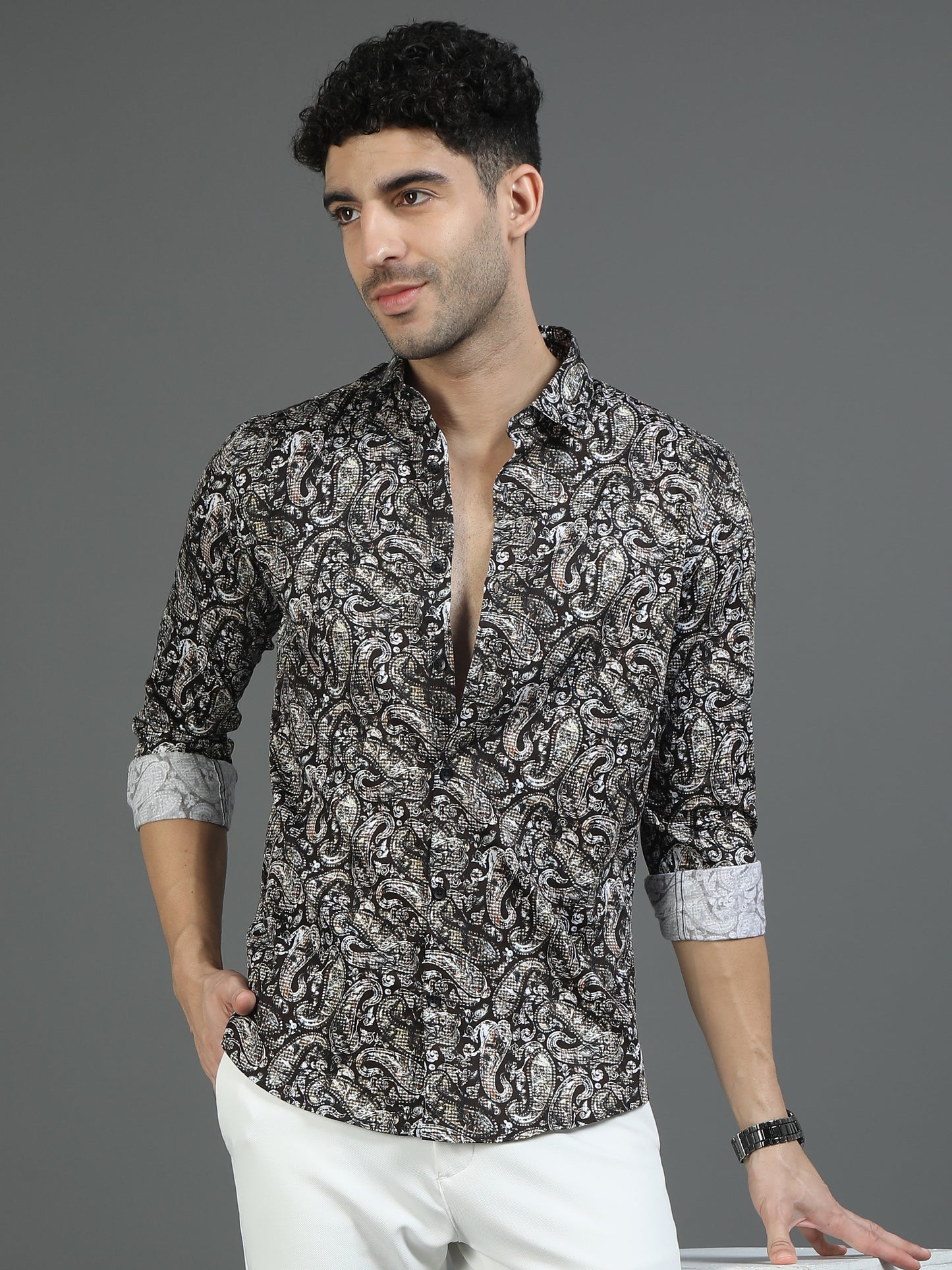 Brownish Style Statement Shirt