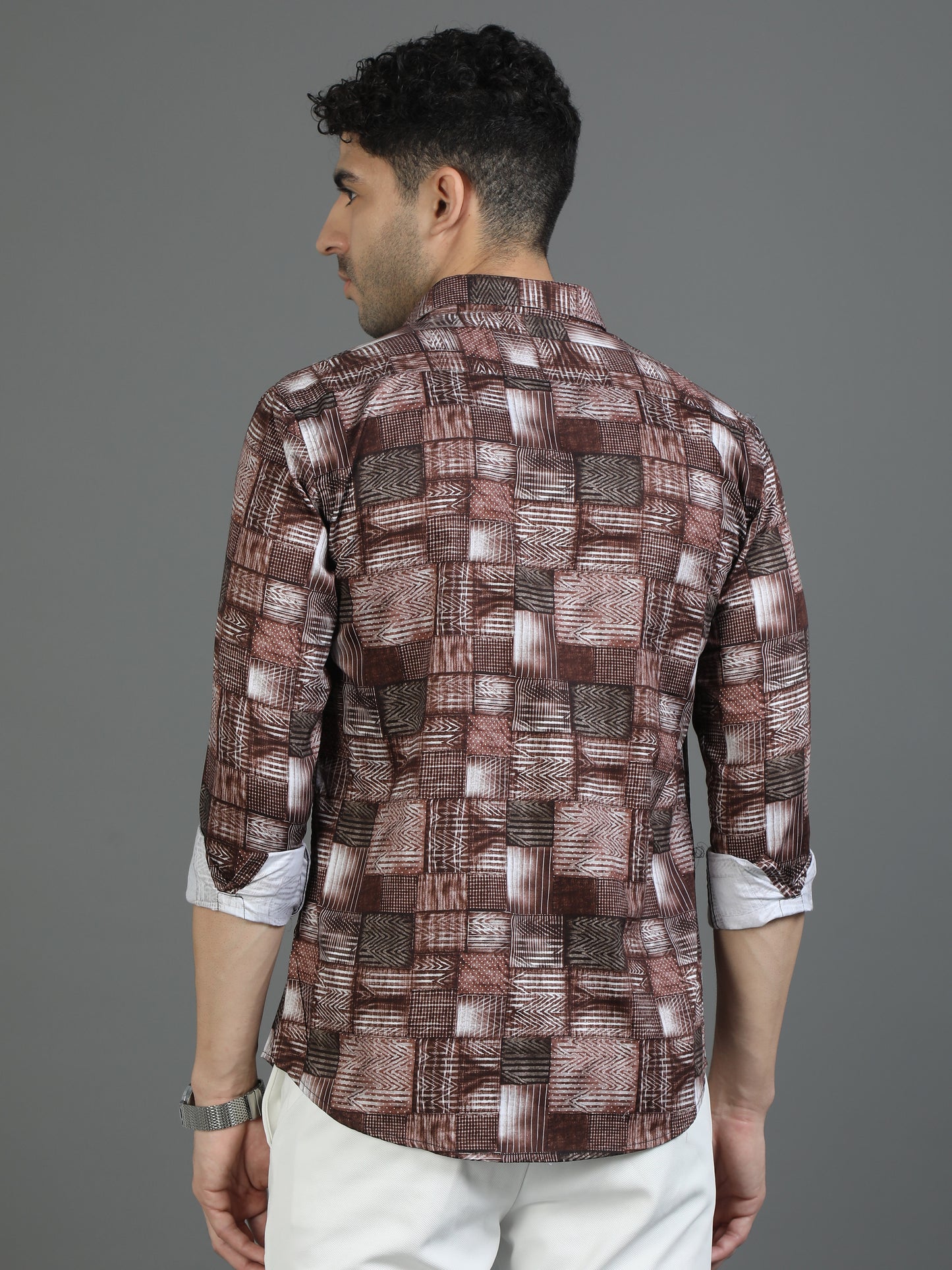 Brown Rock Print Shirt