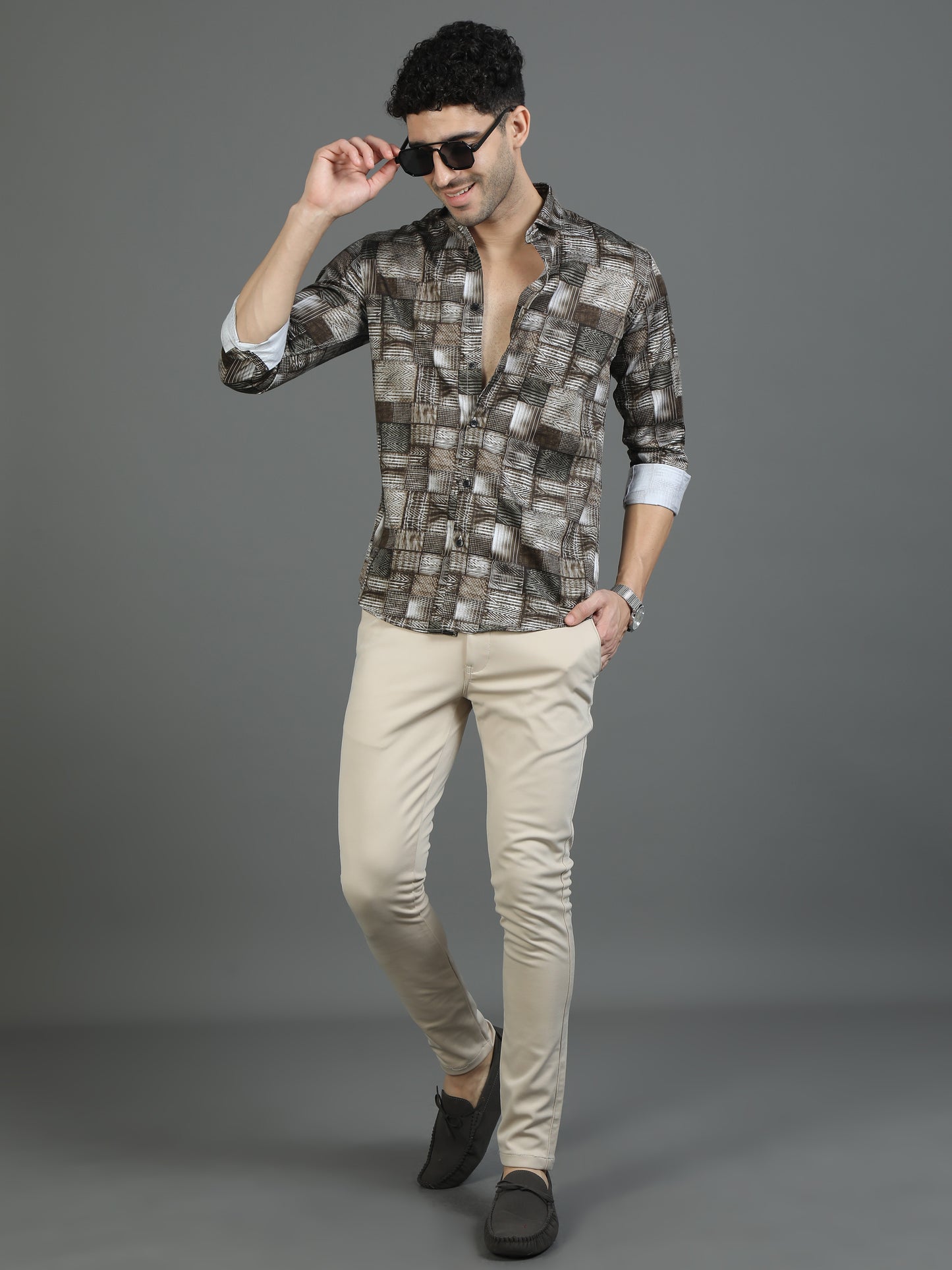 Olive Rock Print Shirt