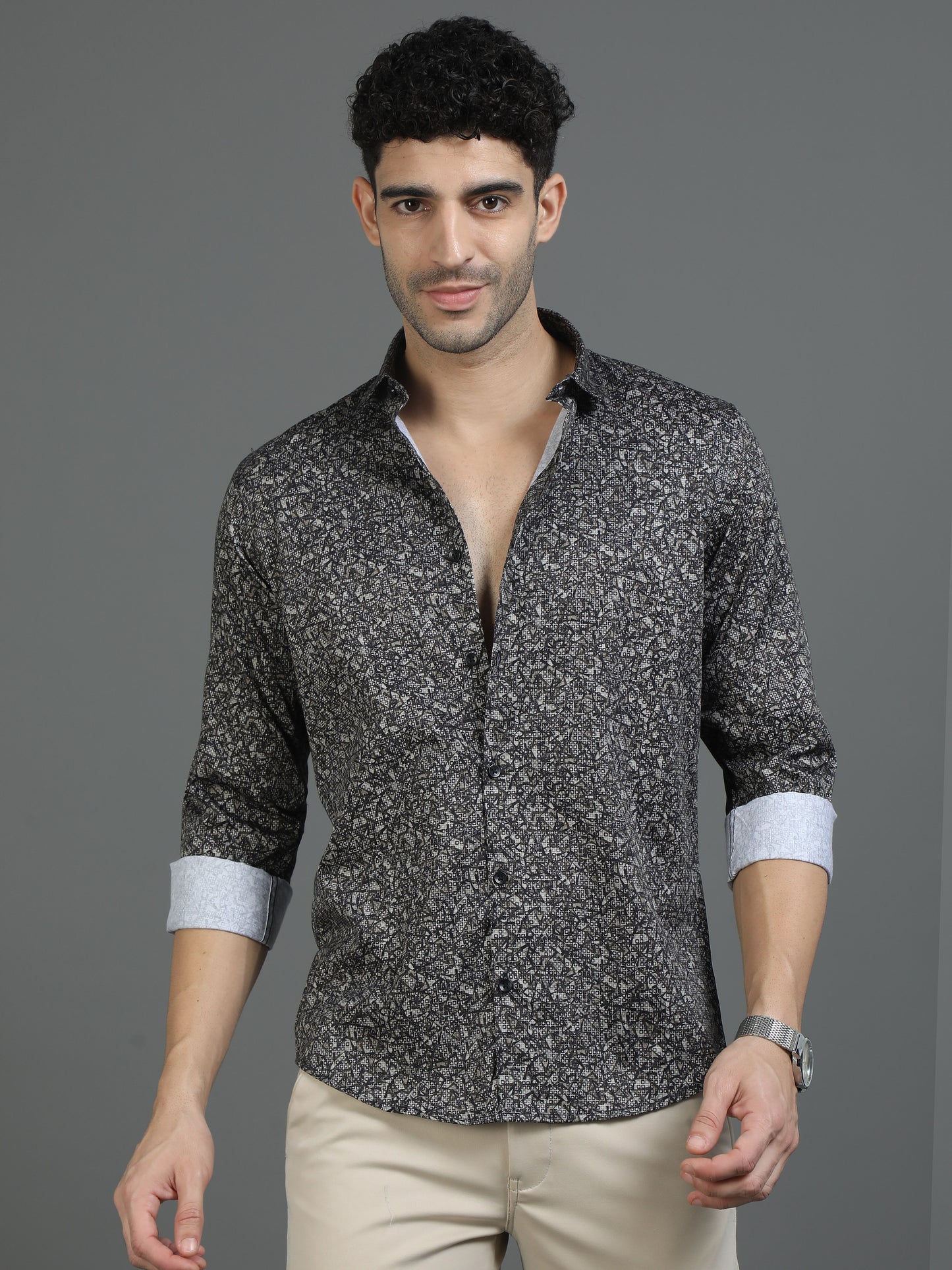 Greyish Dynamic Design Shirt