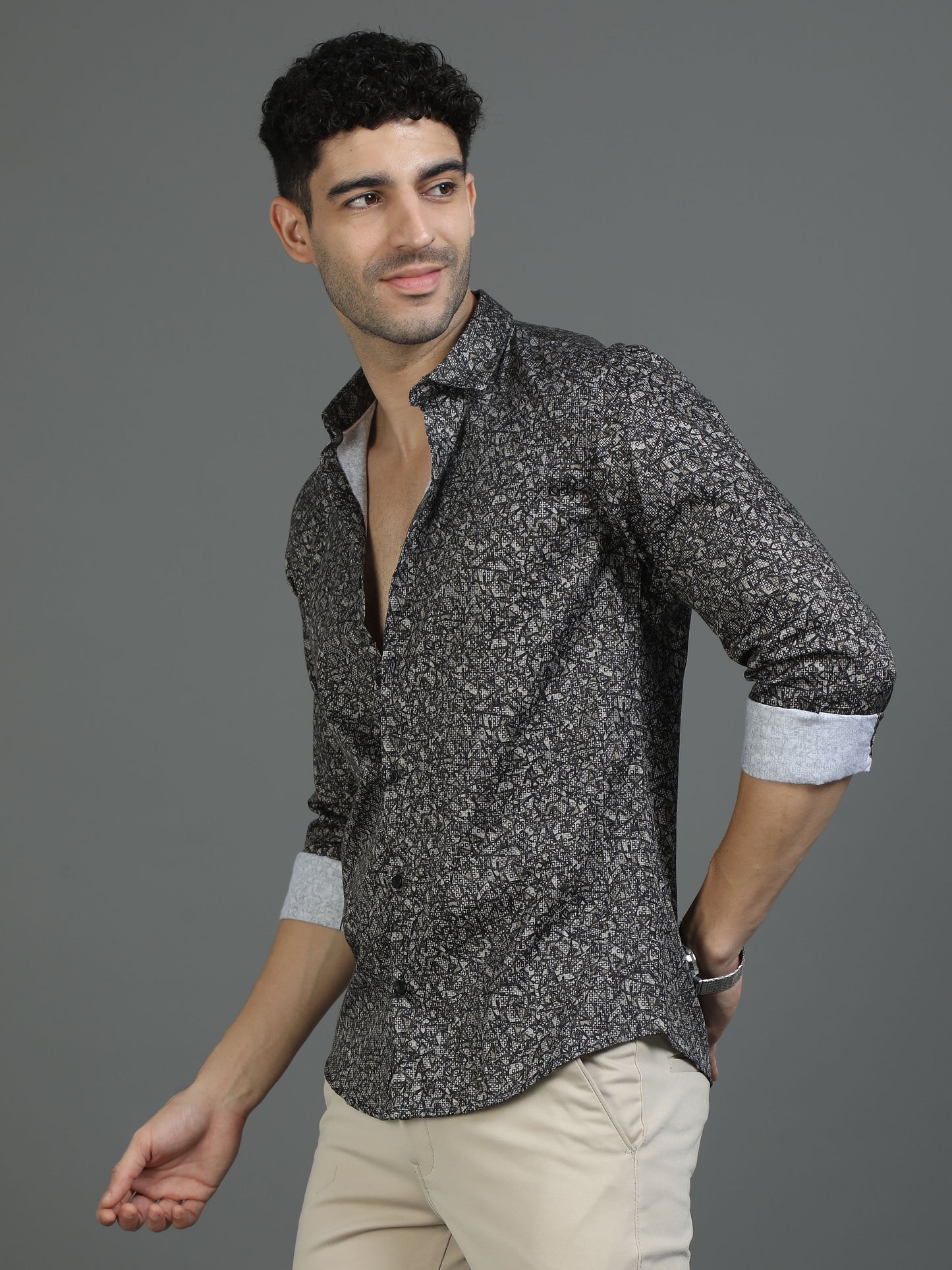 Greyish Dynamic Design Shirt