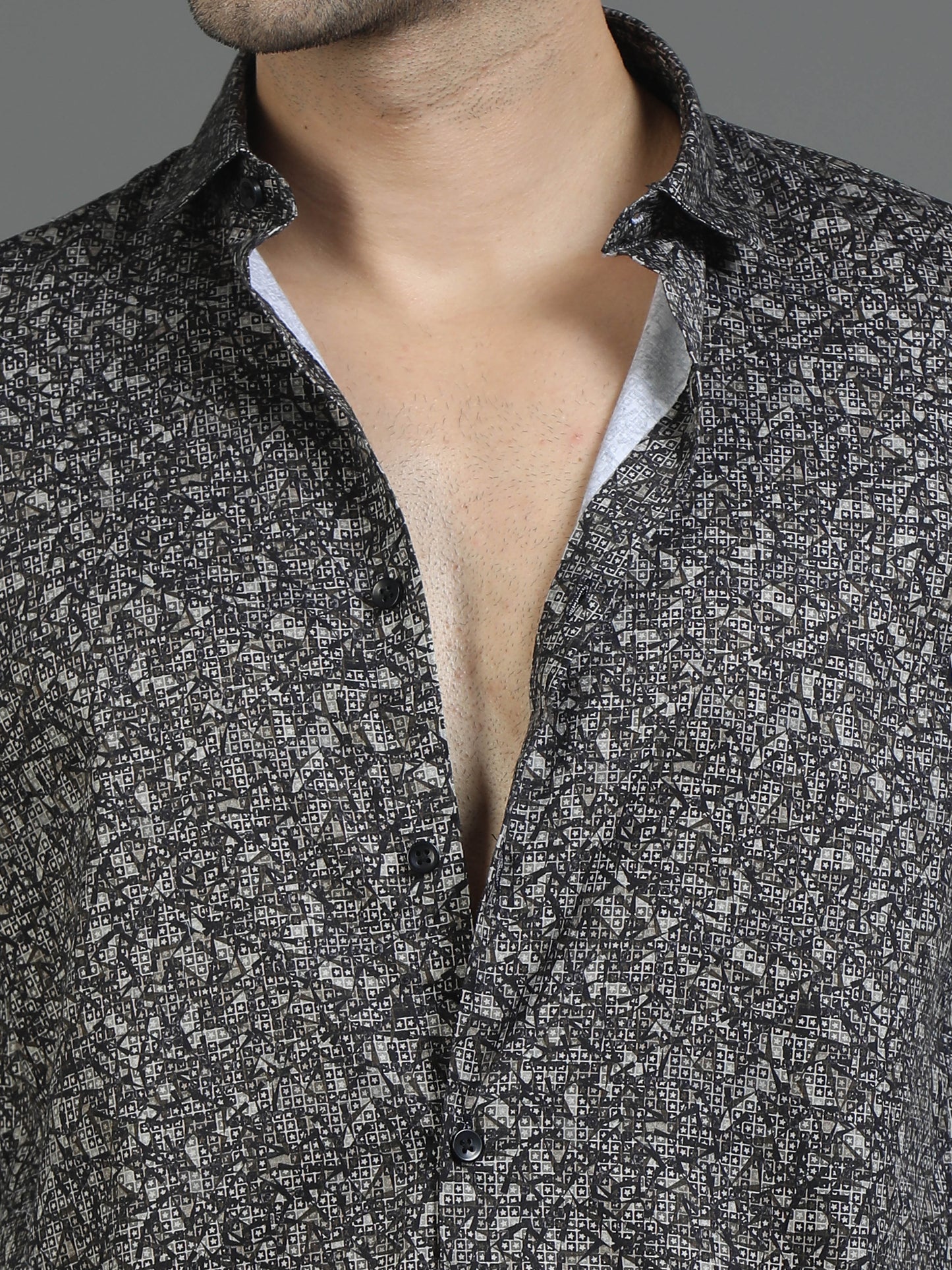 Greyish Dynamic Design Shirt