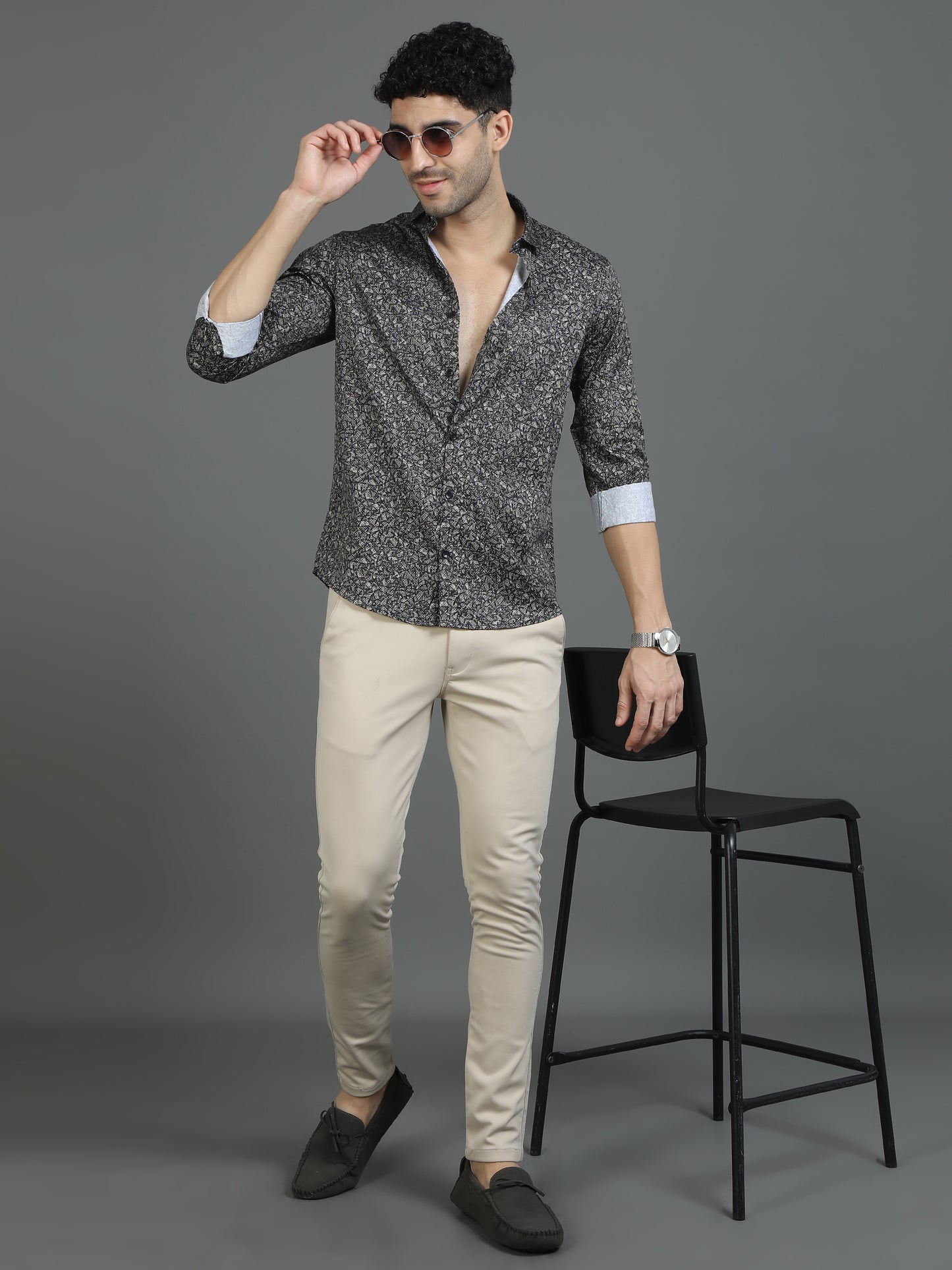 Greyish Dynamic Design Shirt