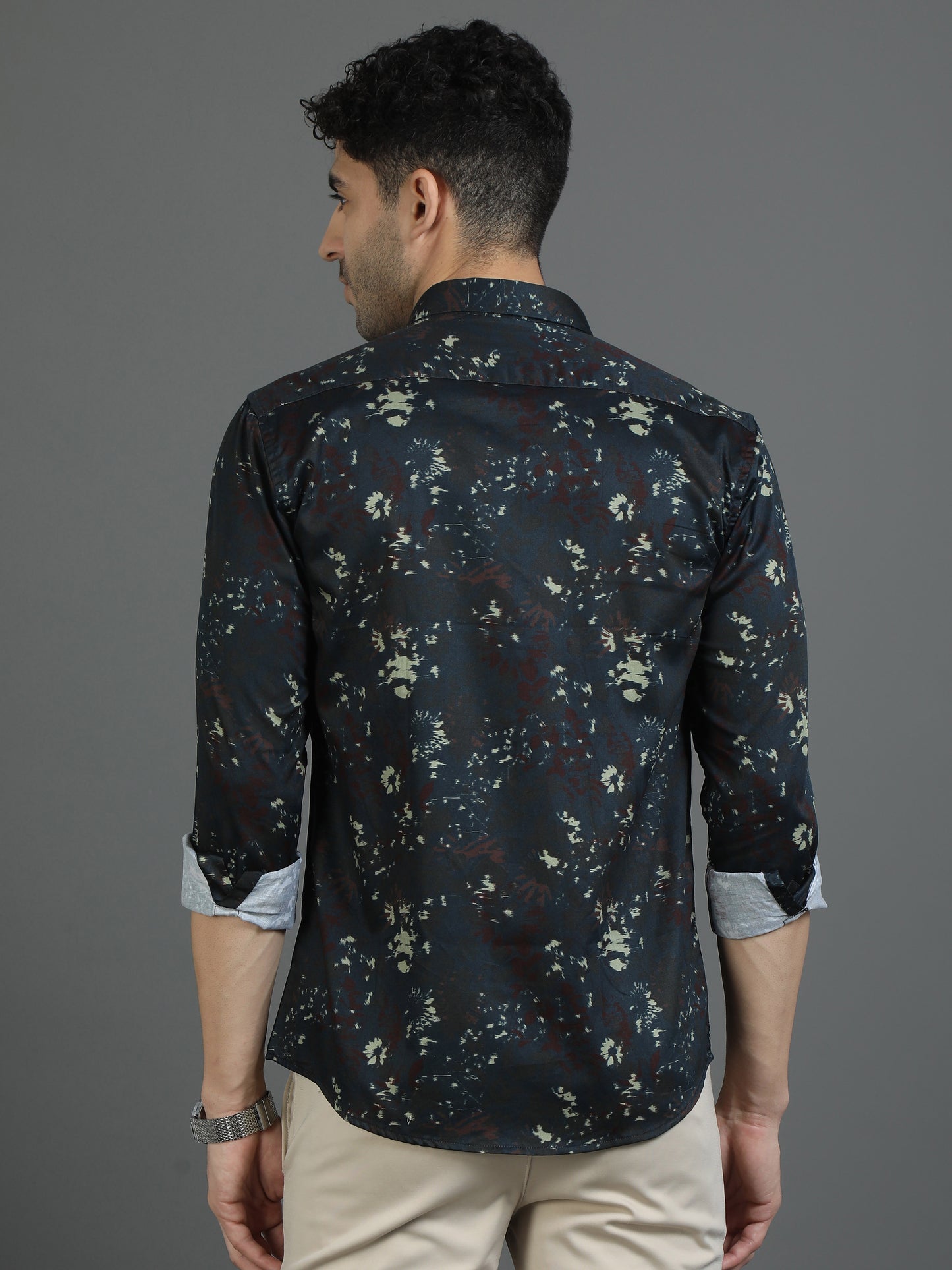 Dark Green Street Style Print Shirt