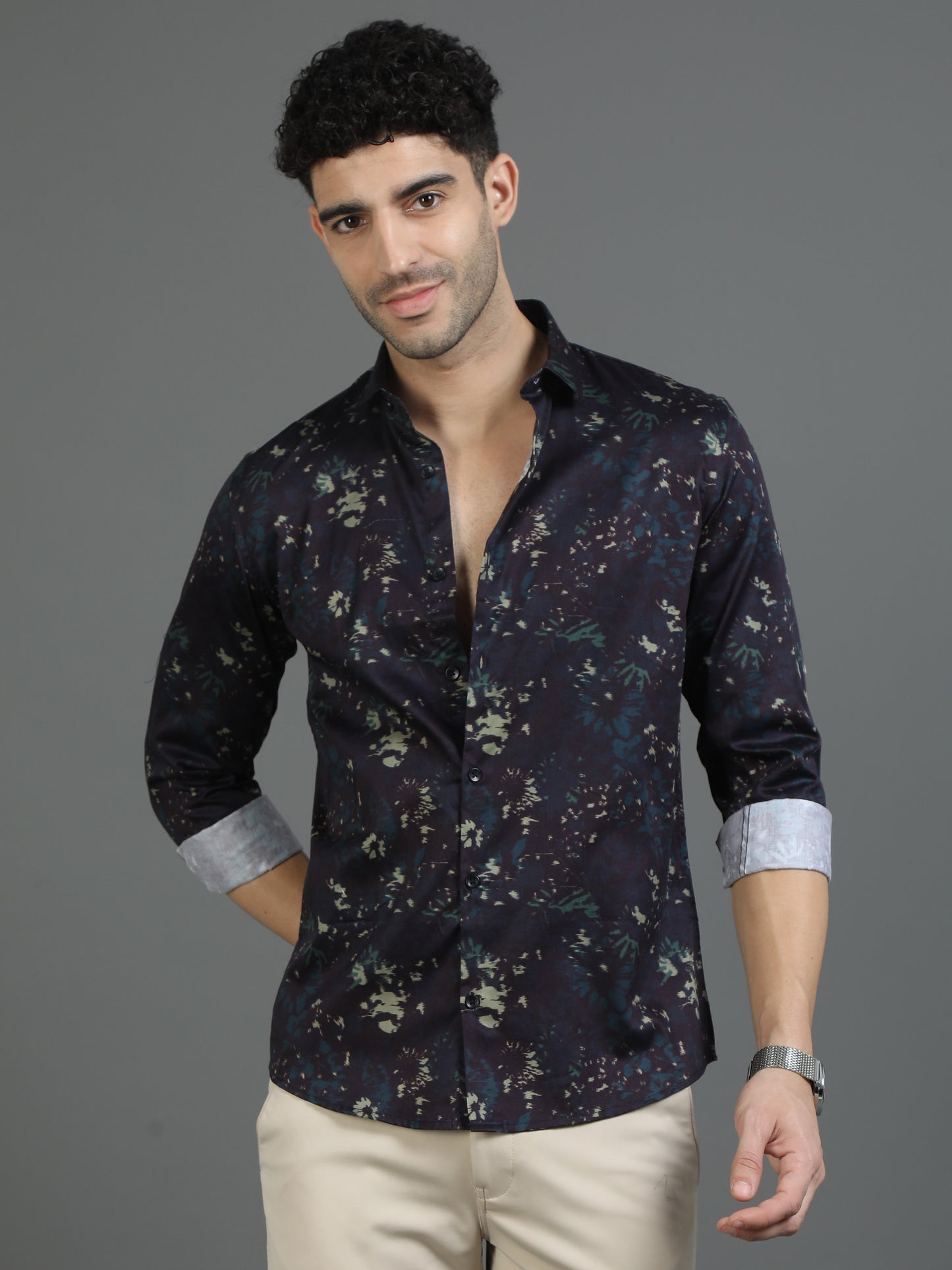 Black Color Clash Shirt