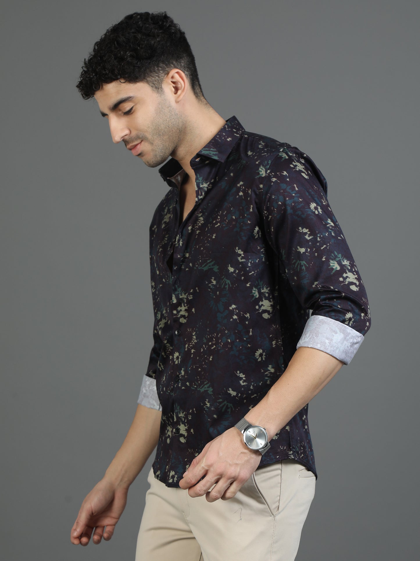 Black Color Clash Shirt