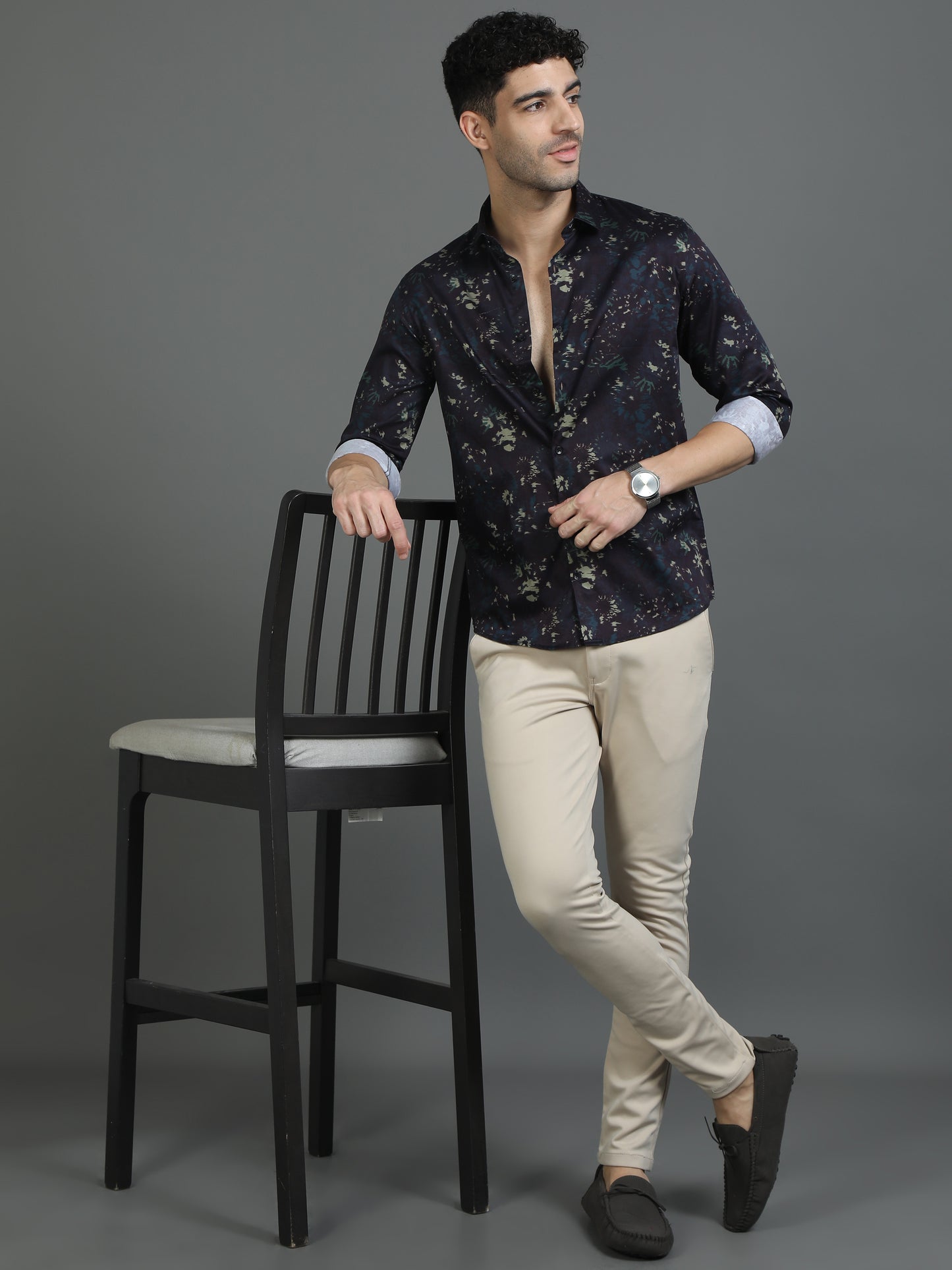 Black Color Clash Shirt