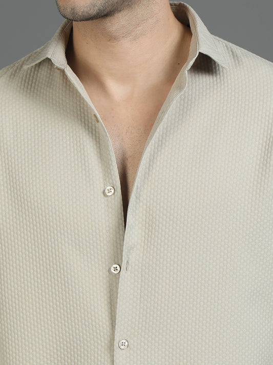 Khaki Textered Fabric Shirt