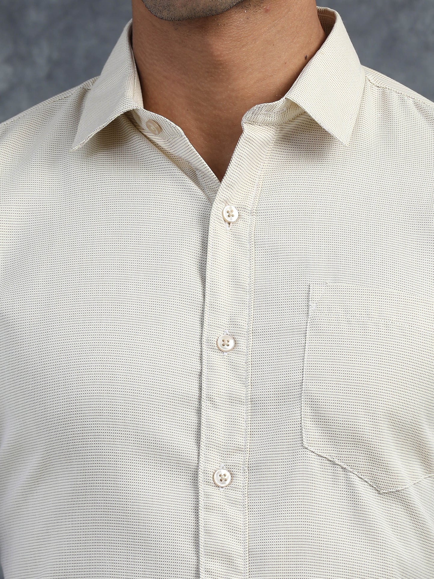 Cream Giza Formal shirt