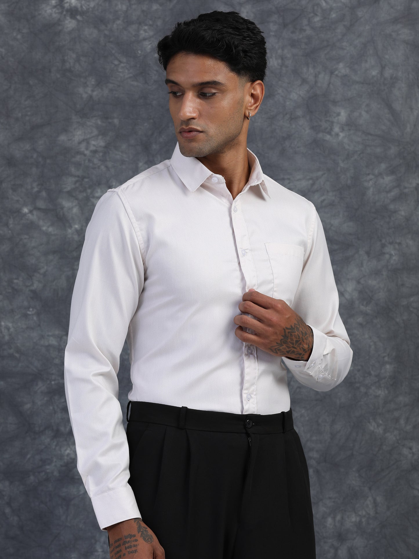 Pearl White Giza Formal shirt