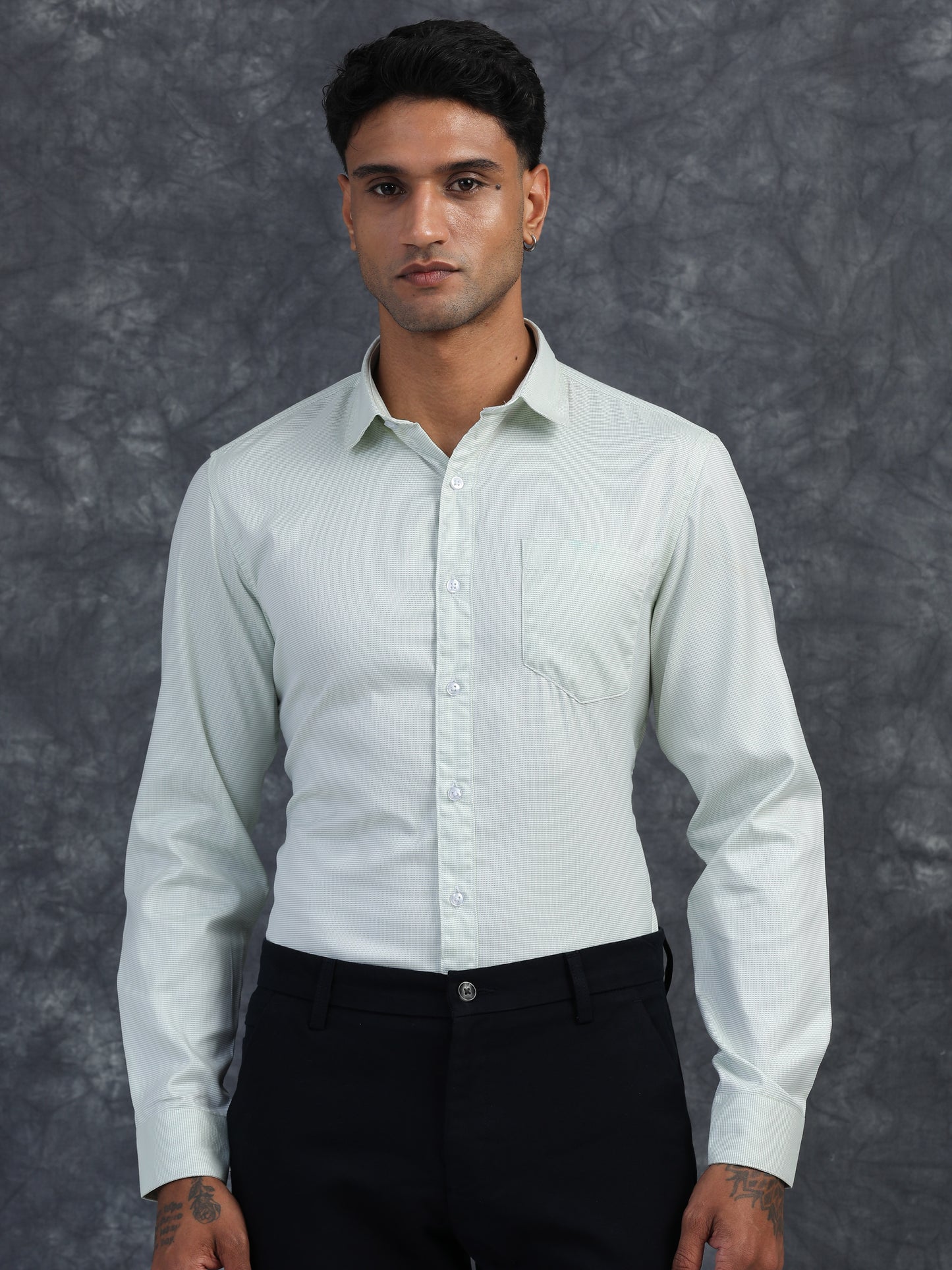 LIGHTEST Green Giza Formal shirts