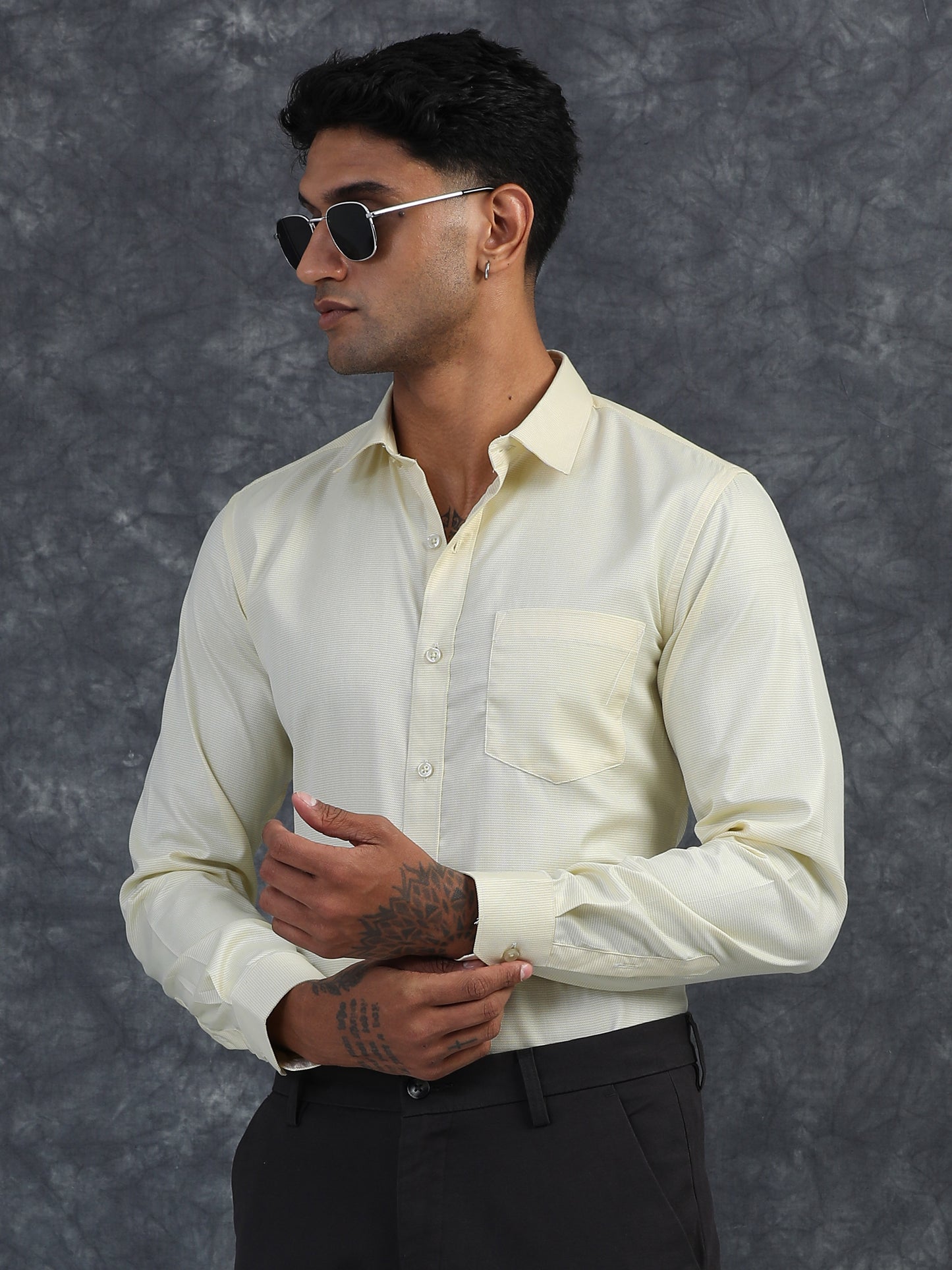 LIGHT YELLOW Giza Formal shirts