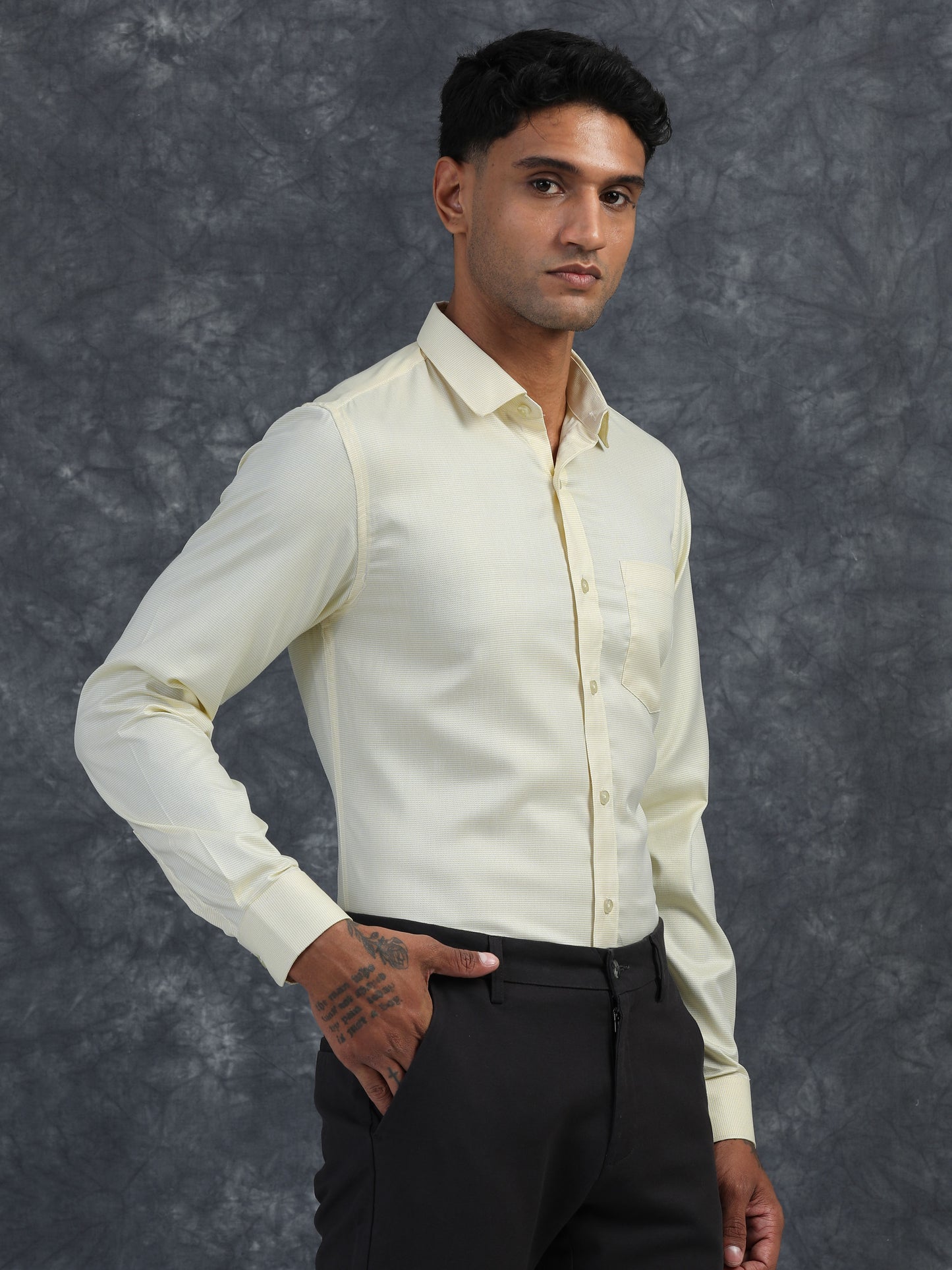 LIGHT YELLOW Giza Formal shirts