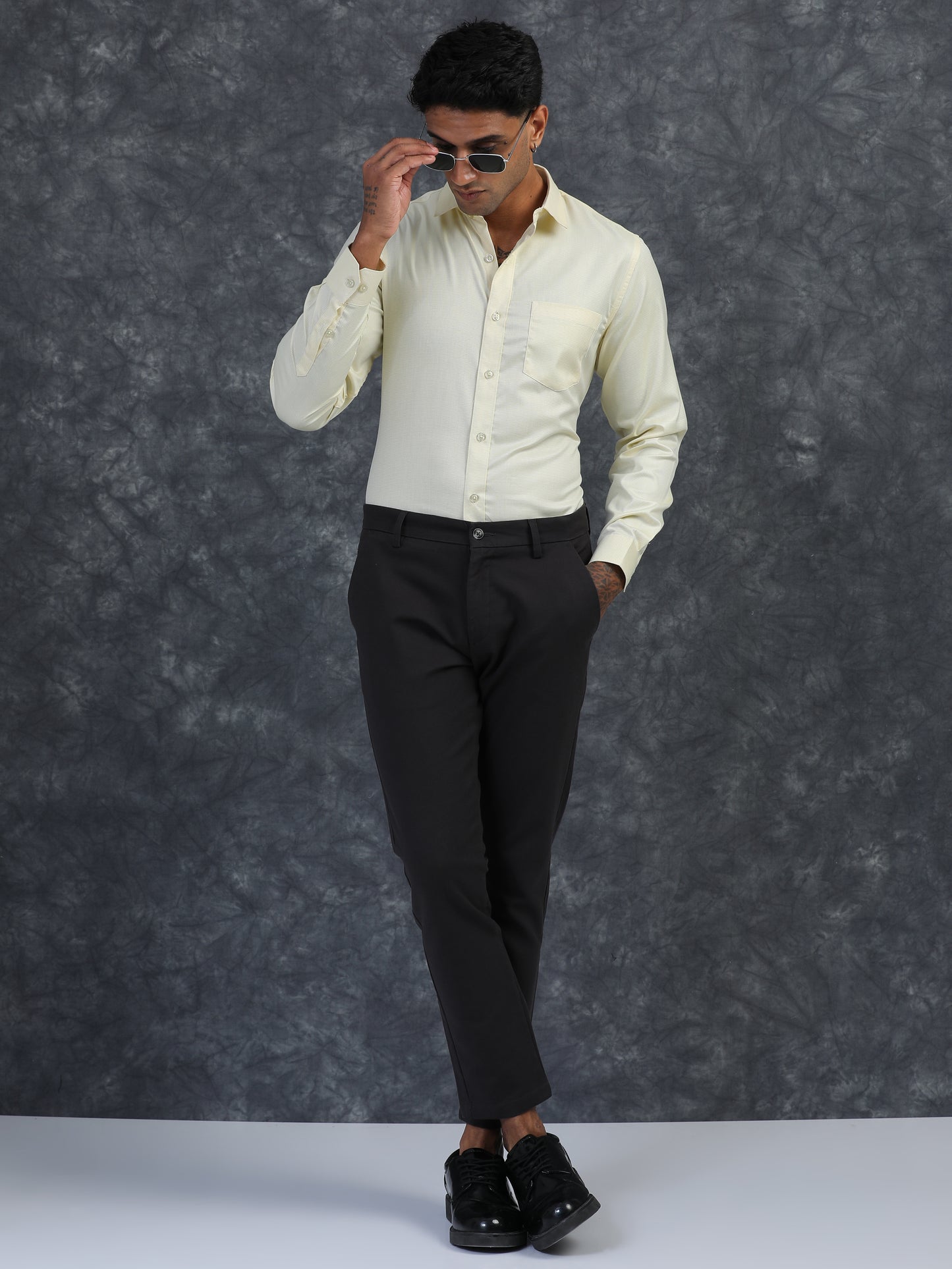 LIGHT YELLOW Giza Formal shirts