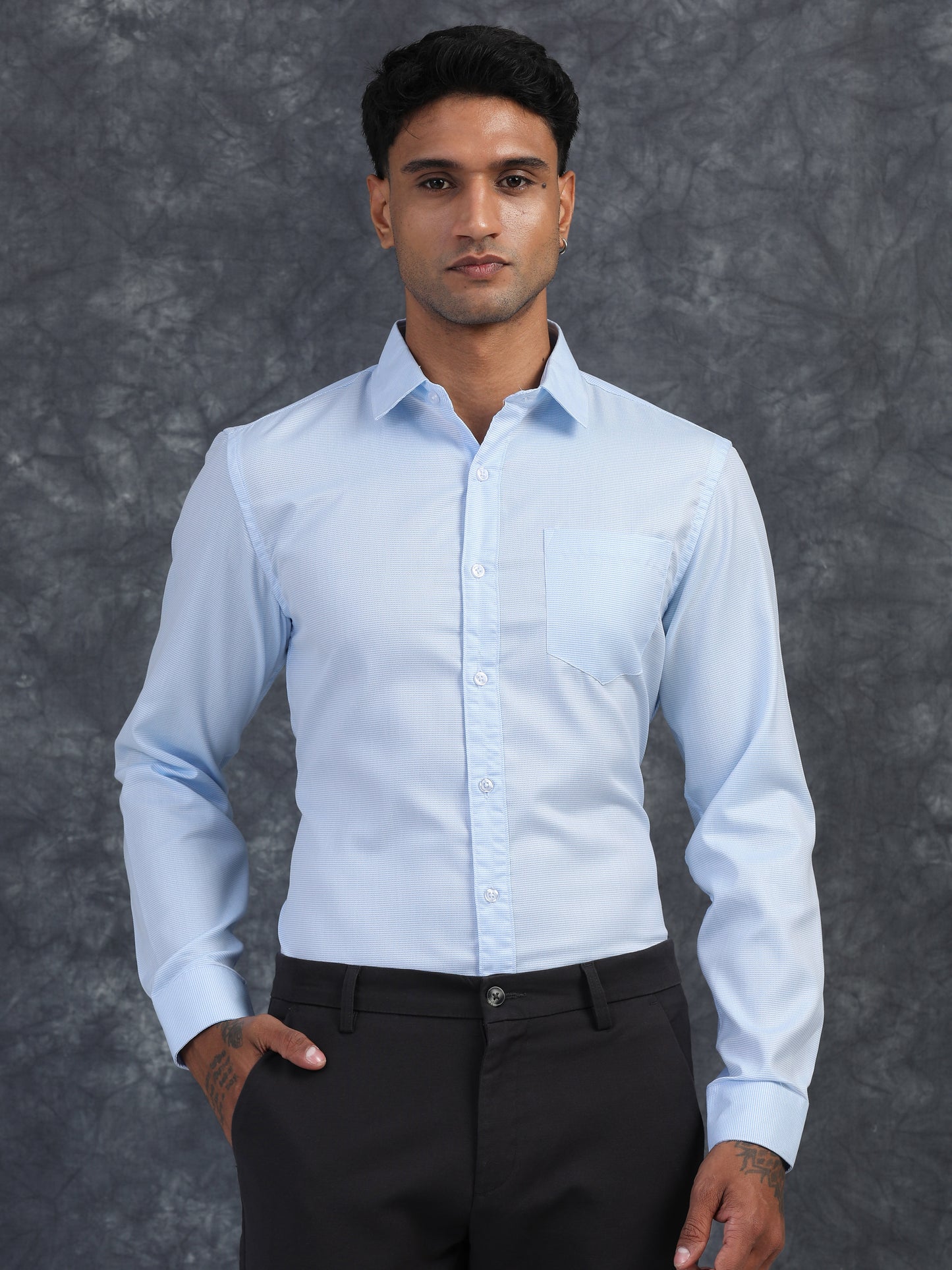 Hex Blue Giza Formal shirts