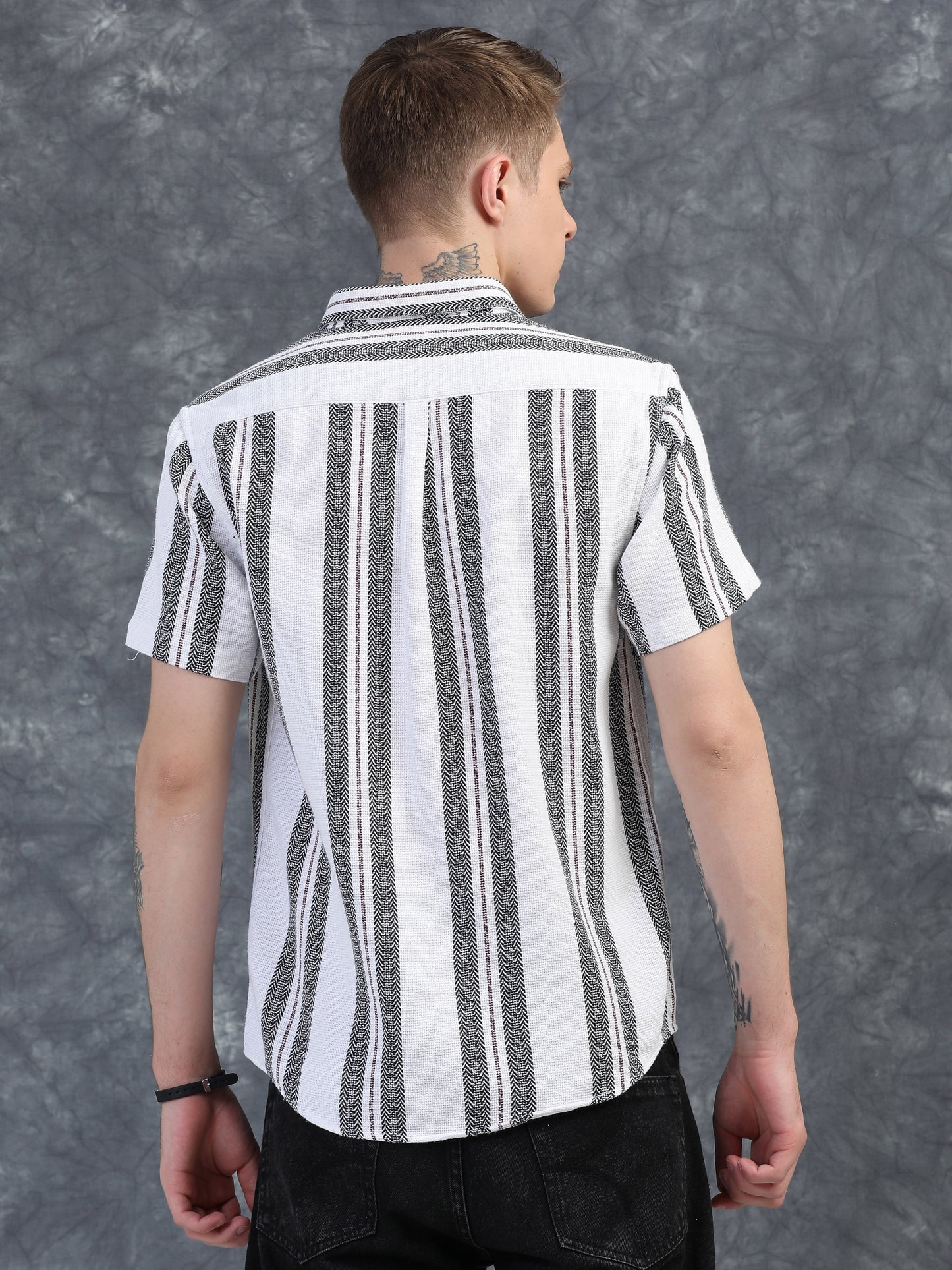 Black Stripes Half Sleeves Shirt