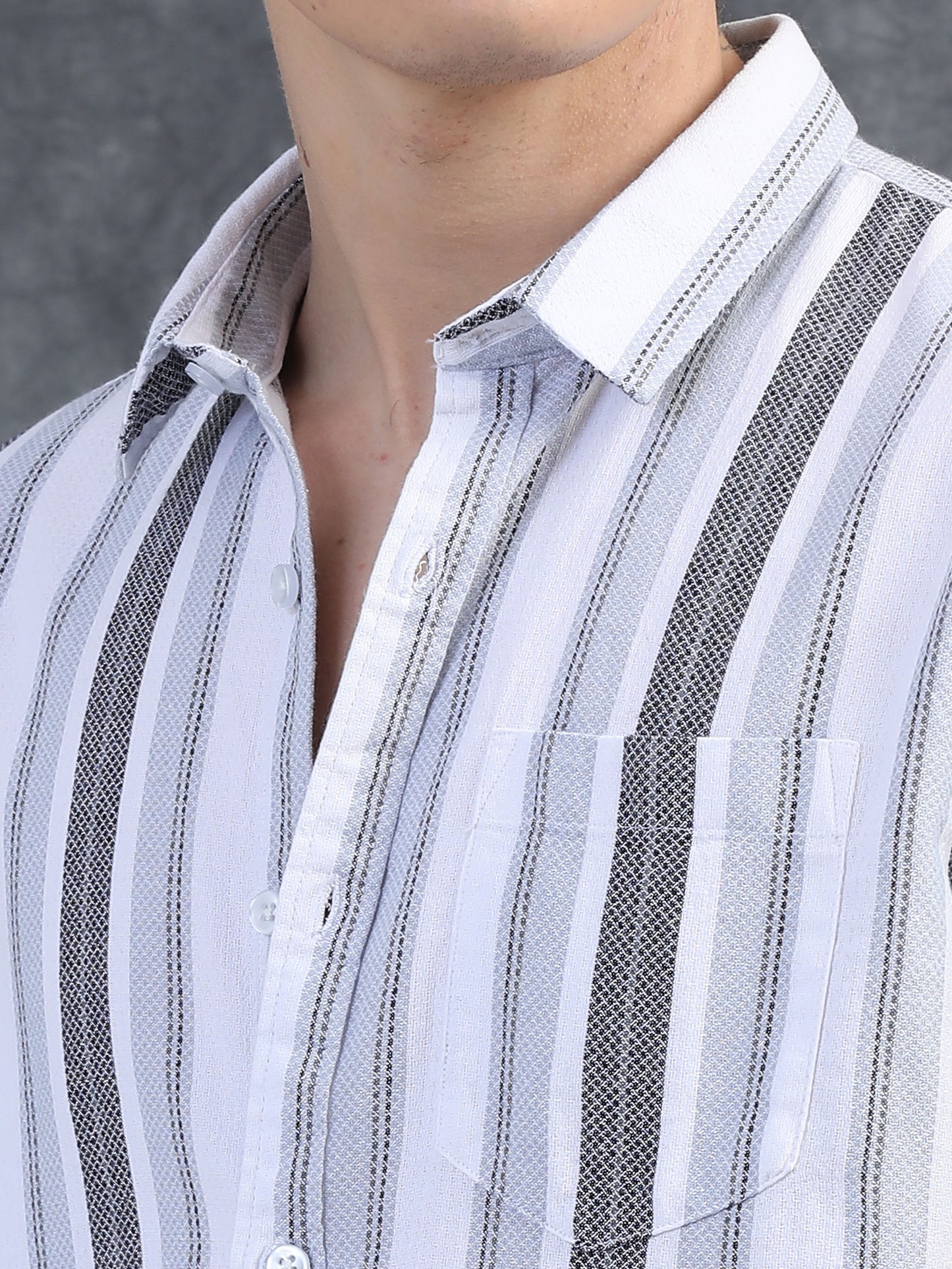 Lava Grey Stripes Half Sleeves Shirt