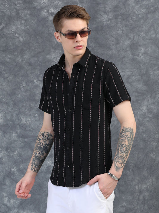 Black Striped Shirt