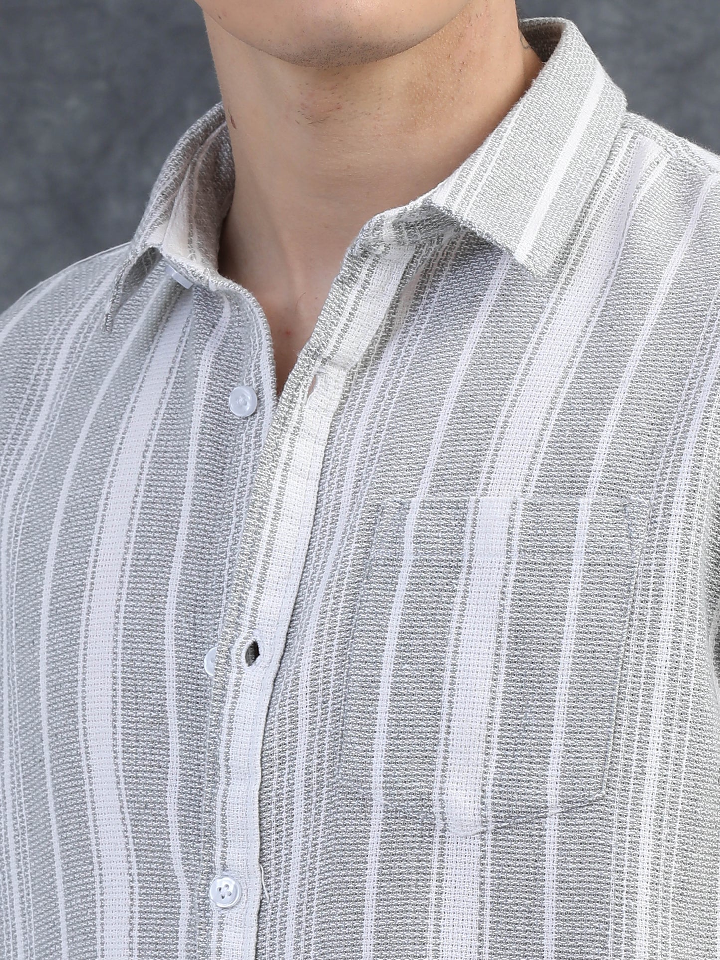 White with Black Vertical Stripe Shirts