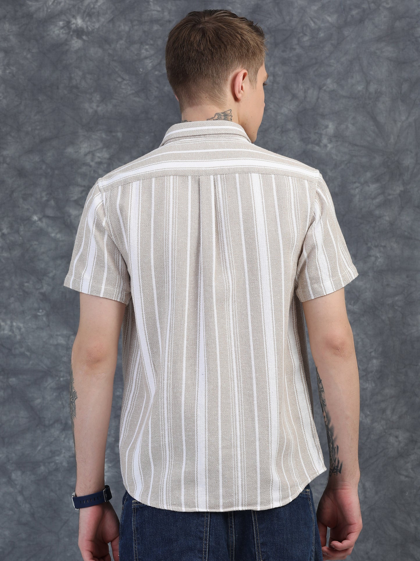 Beige with white Stripe Shirts