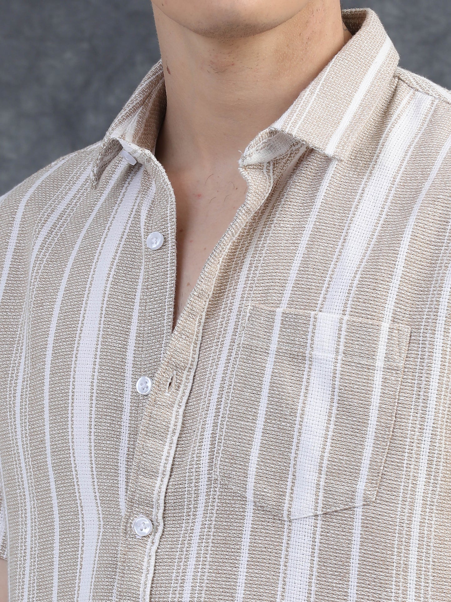 Beige with white Stripe Shirts