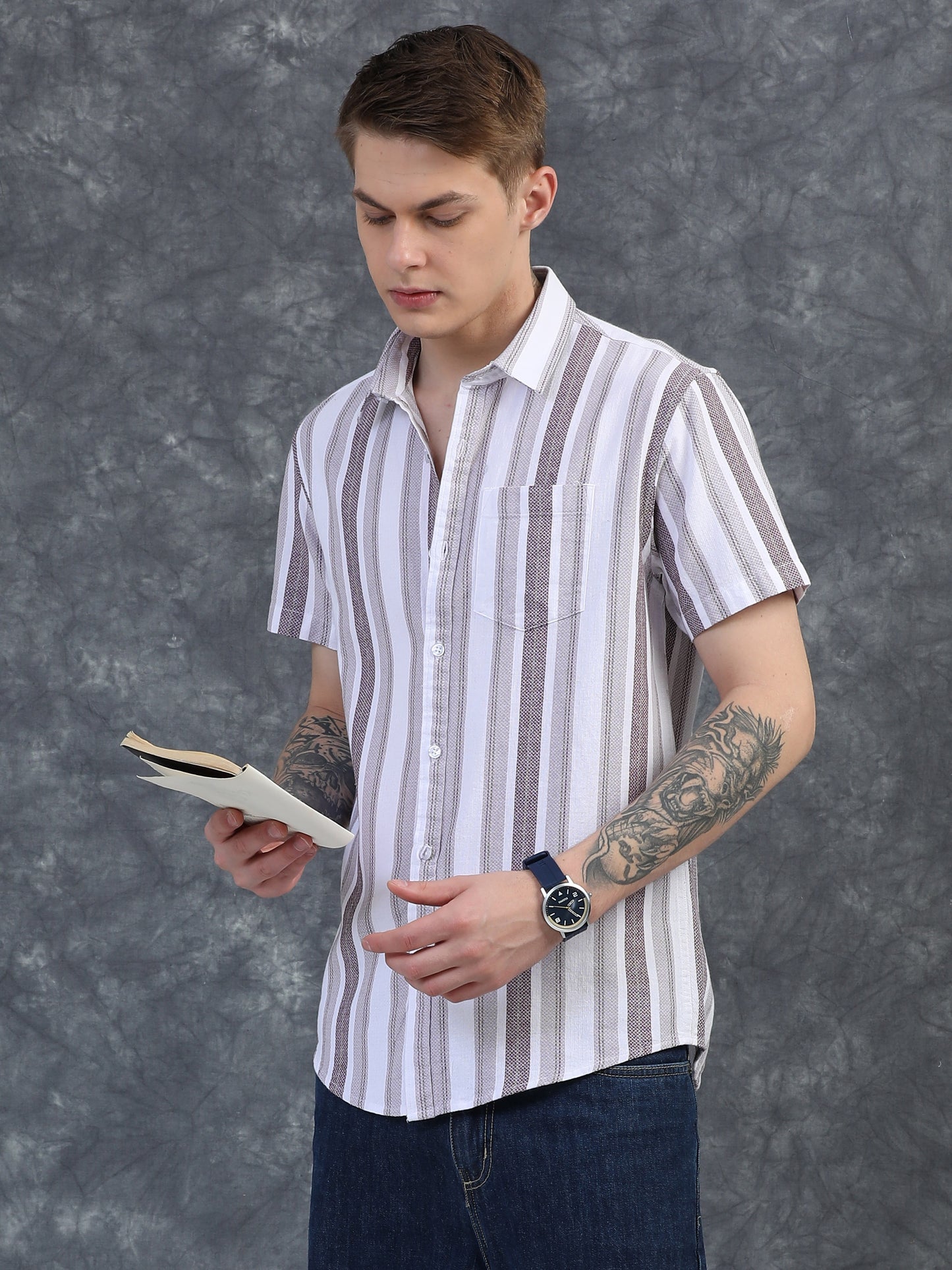 Brown Striped Shirt