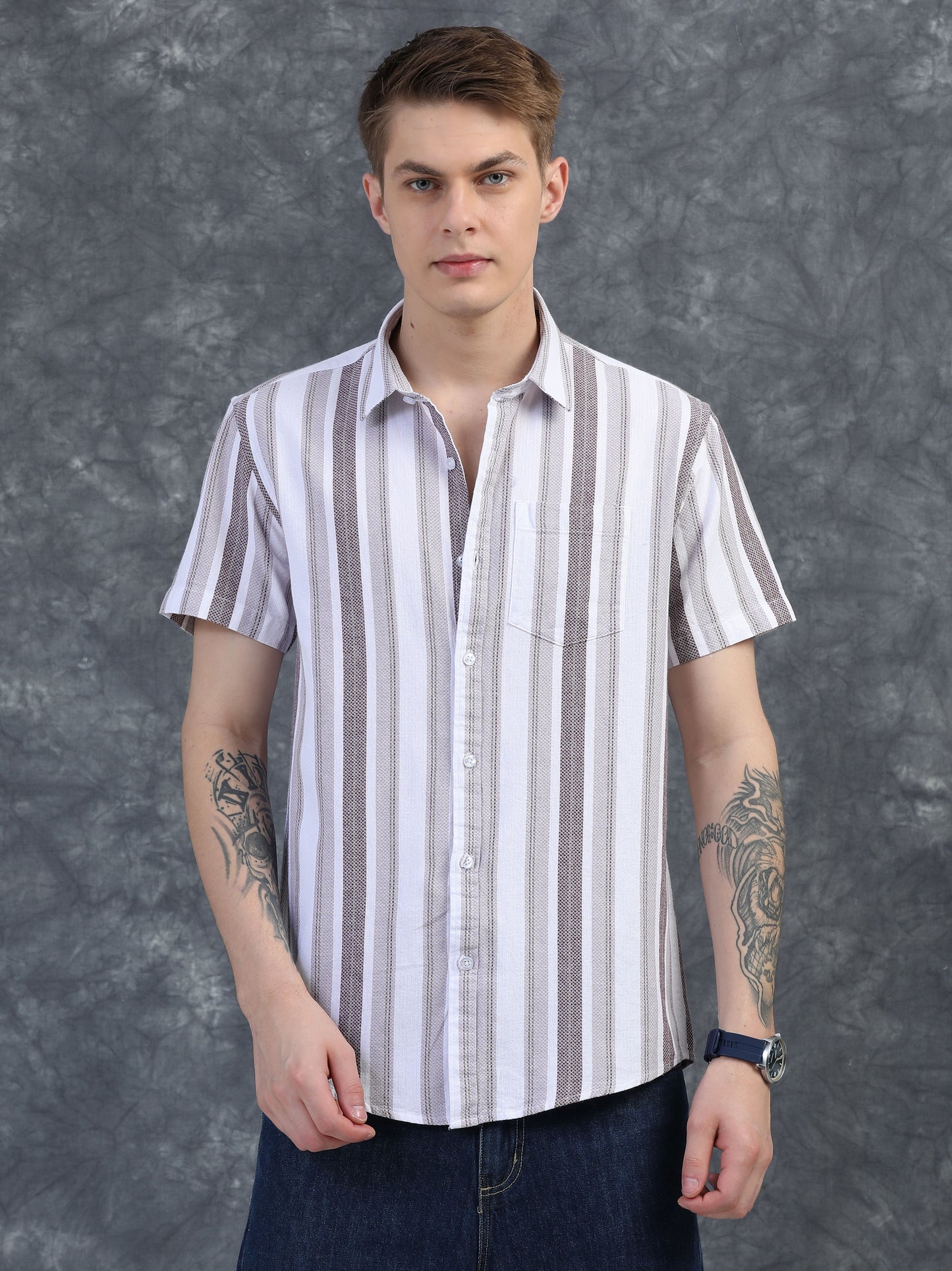 Brown Striped Shirt