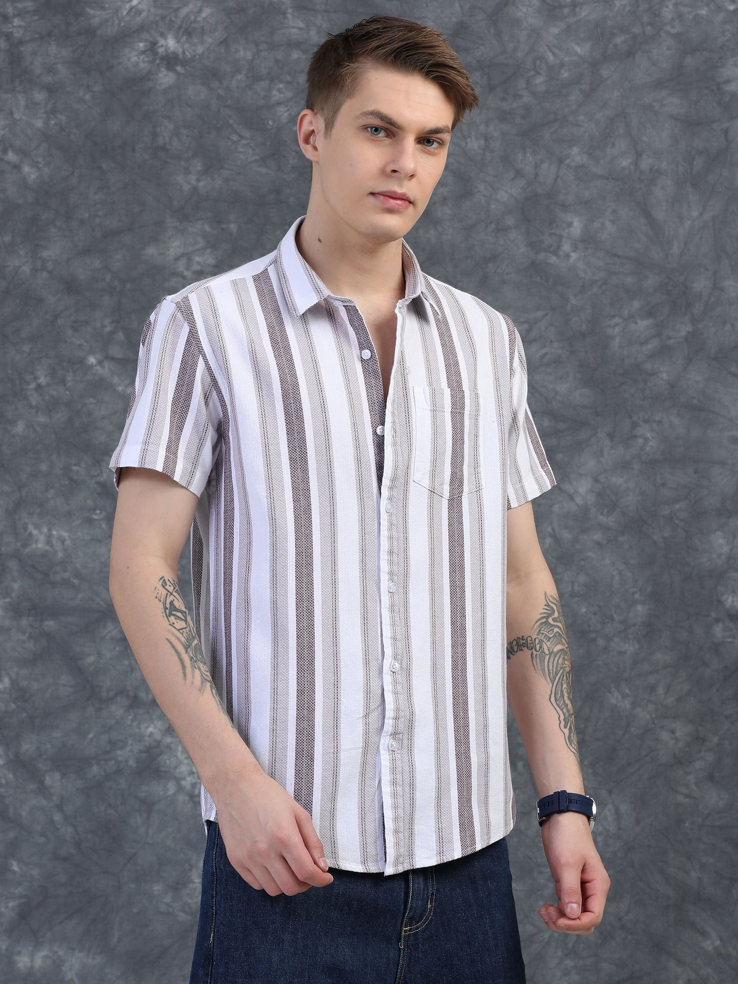 Brown Striped Shirt