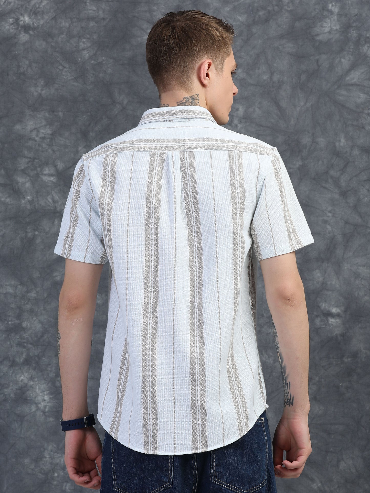 Light Brown Striped Shirt