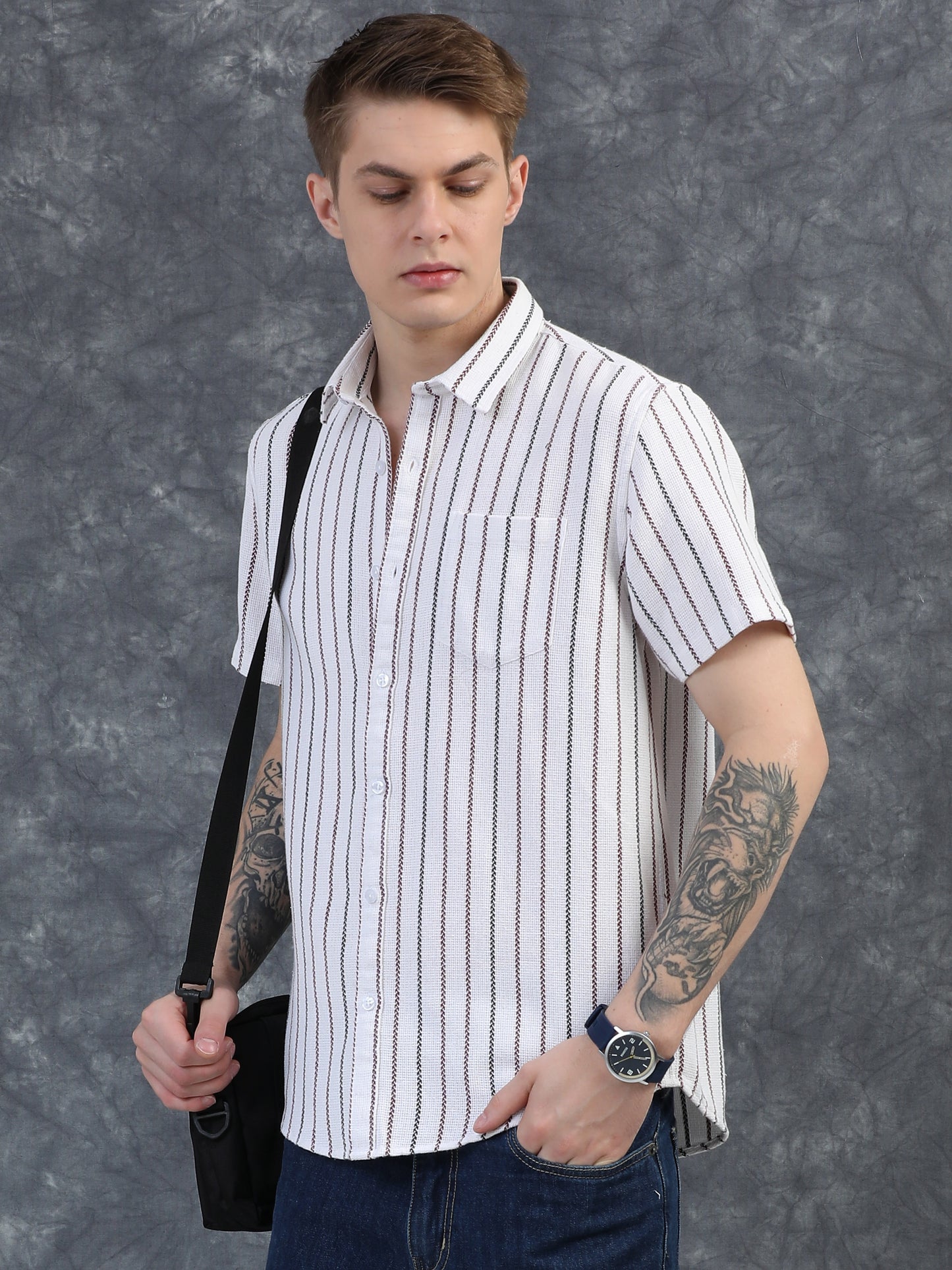 Black Thin Striped Shirt