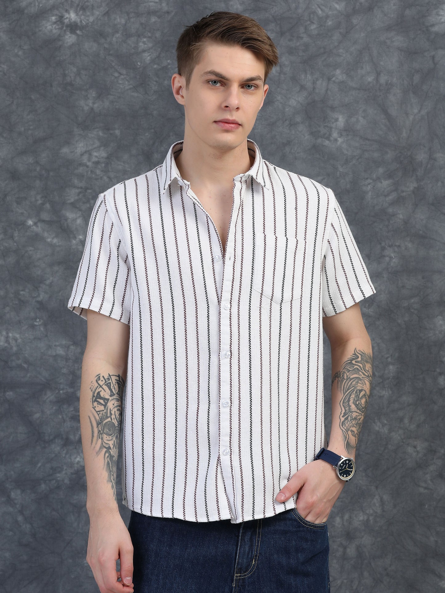 Black Thin Striped Shirt
