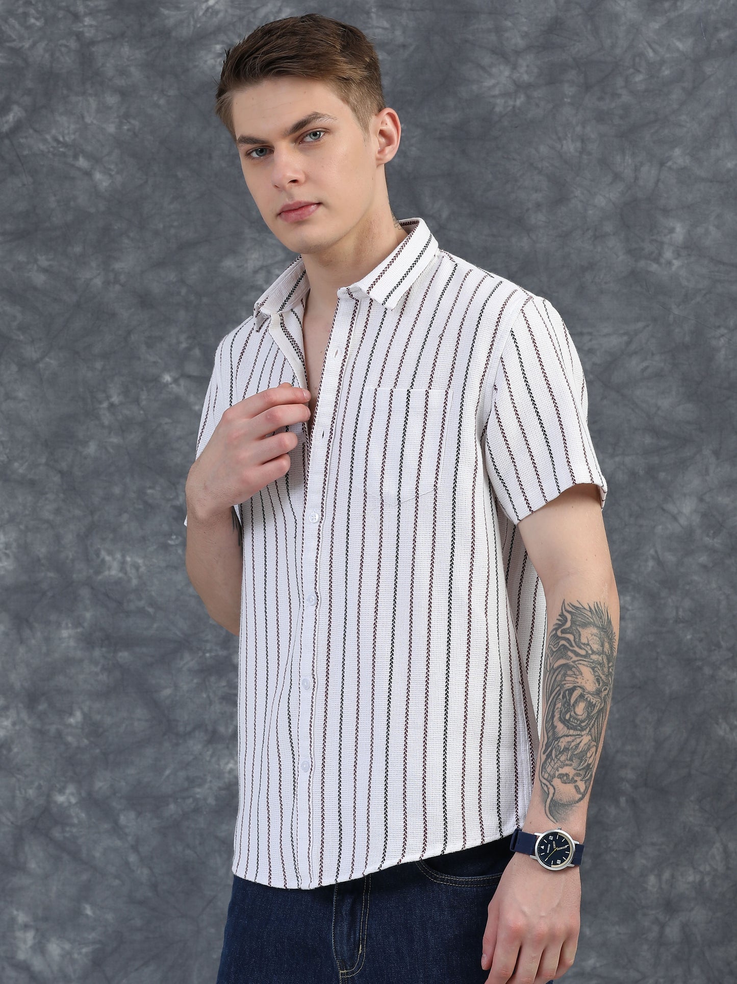 Black Thin Striped Shirt