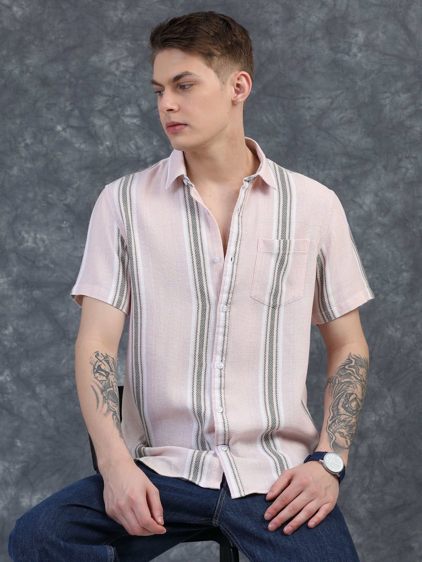 Light Pink Striped Shirt