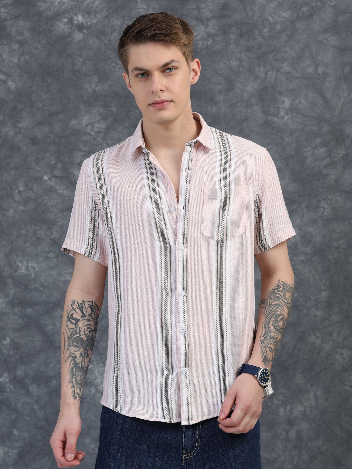 Light Pink Striped Shirt