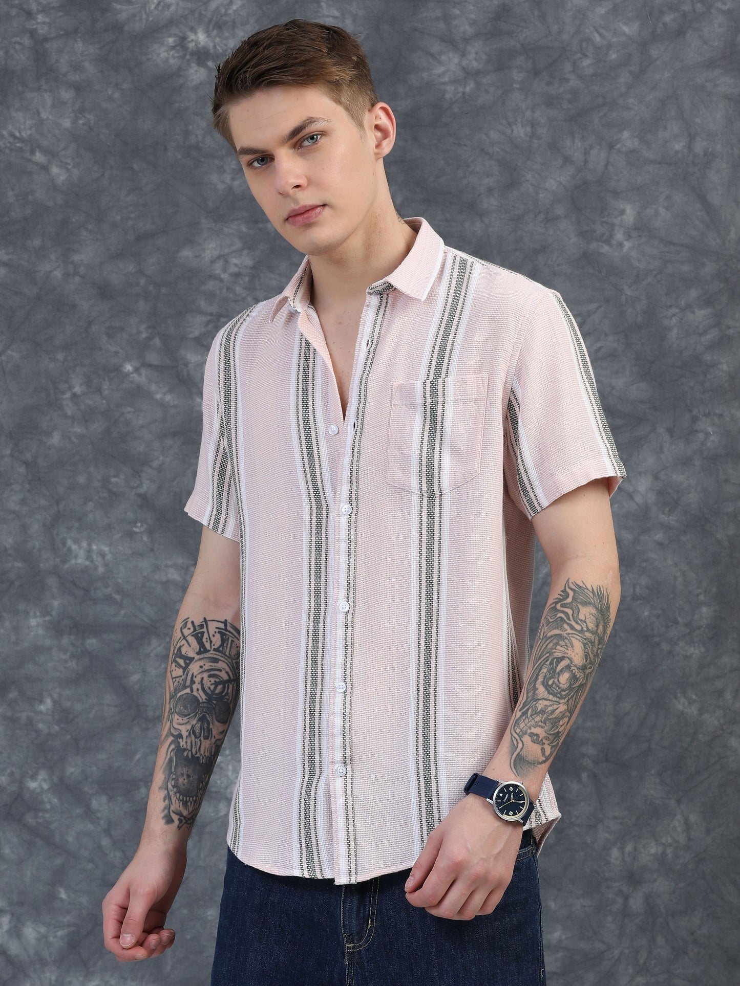 Light Pink Striped Shirt