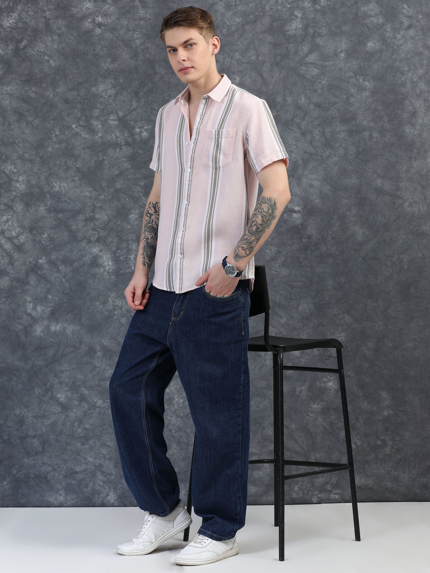 Light Pink Striped Shirt
