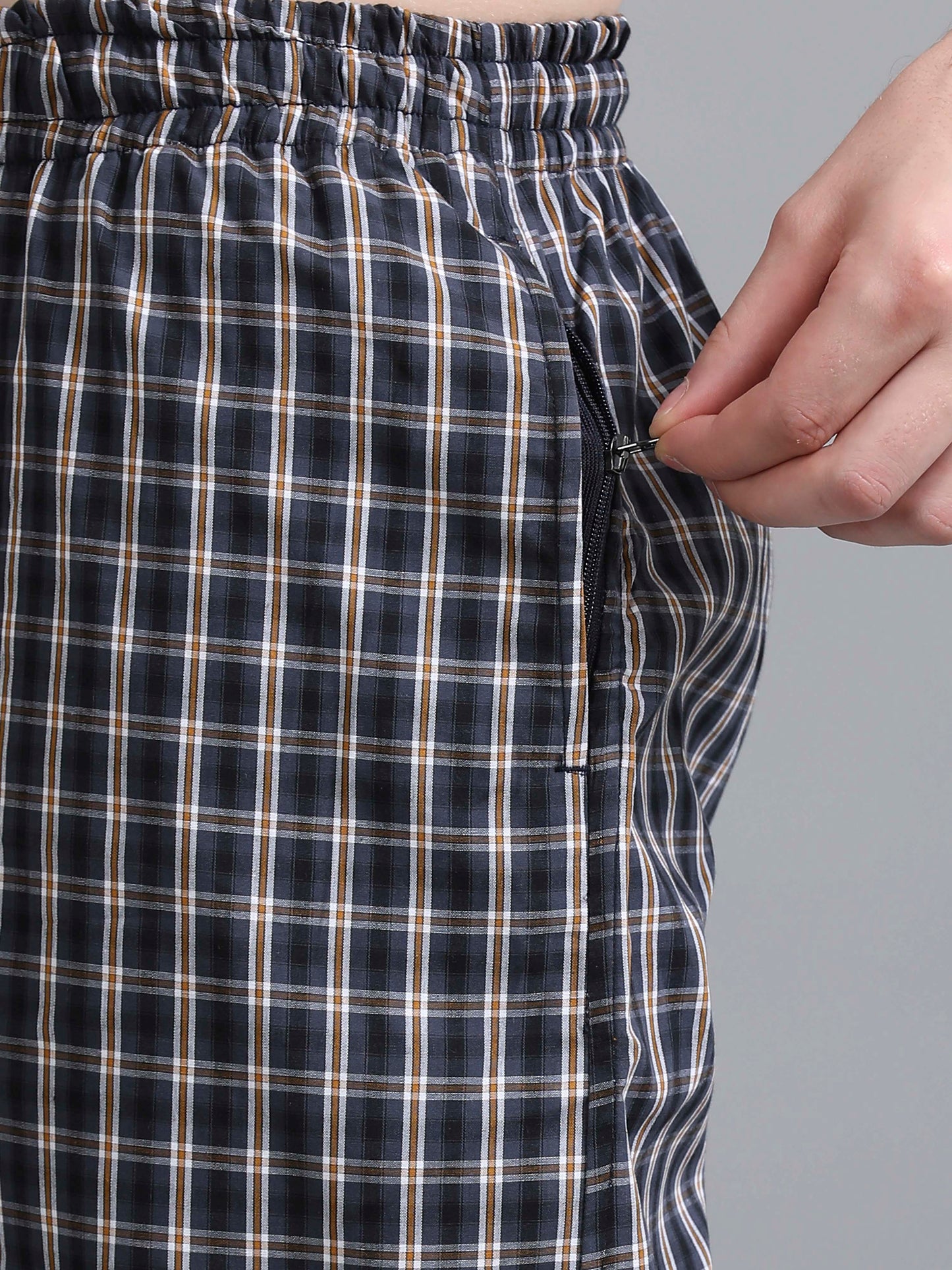 Checks Pyjama with zip pocket