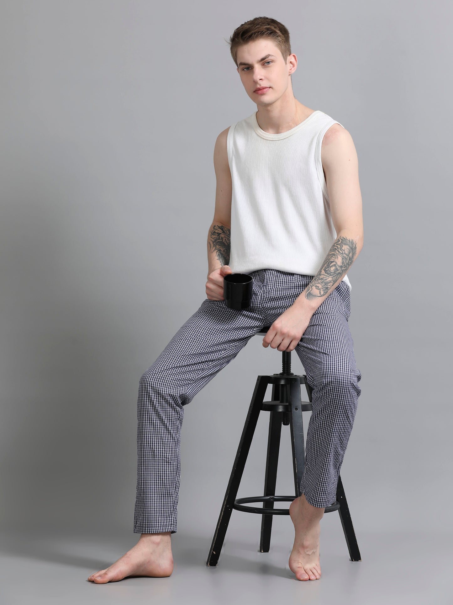 Checks Pyjama with zip pocket