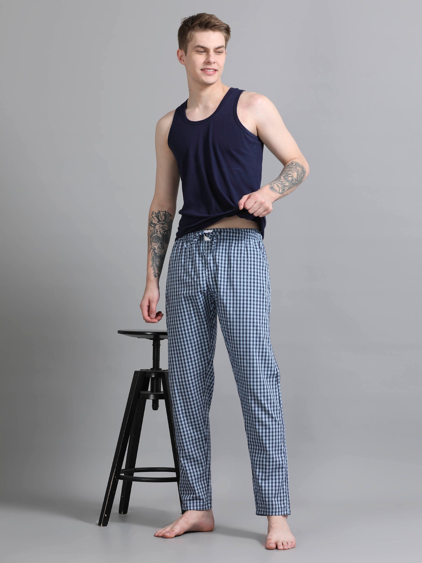 Checks Pyjama with zip pocket