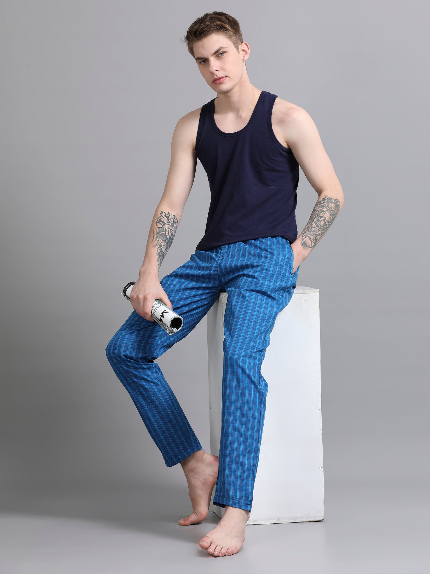 Checks Pyjama with zip pocket
