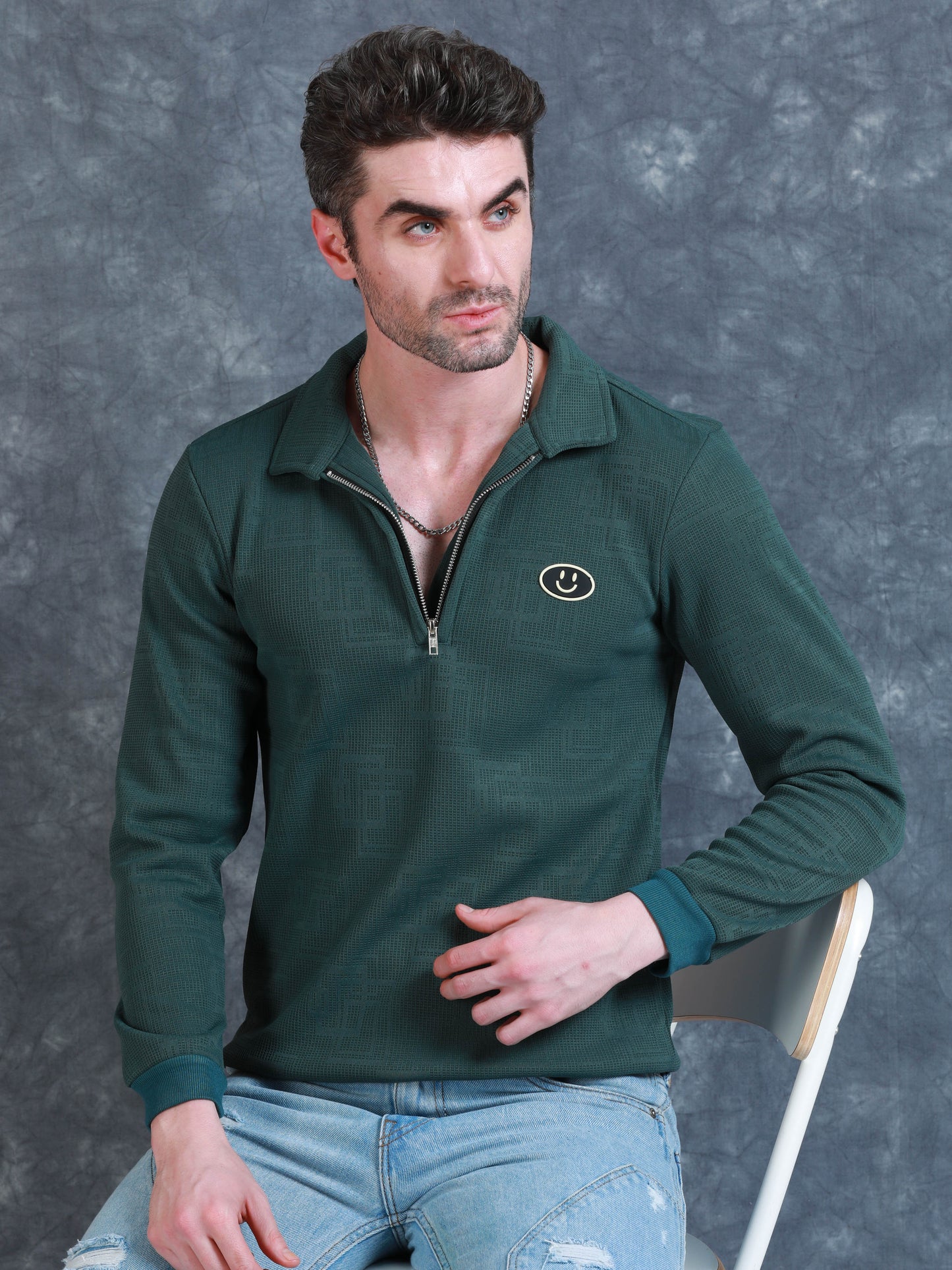 Imported Jumpers 420gsm Sweat Shirt - Green fully stretch