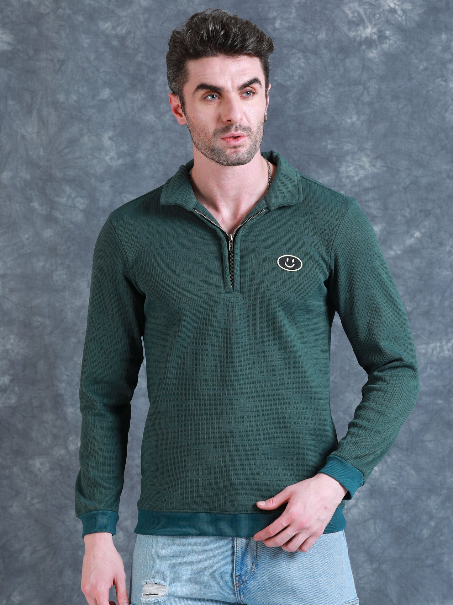 Imported Jumpers 420gsm Sweat Shirt - Green fully stretch