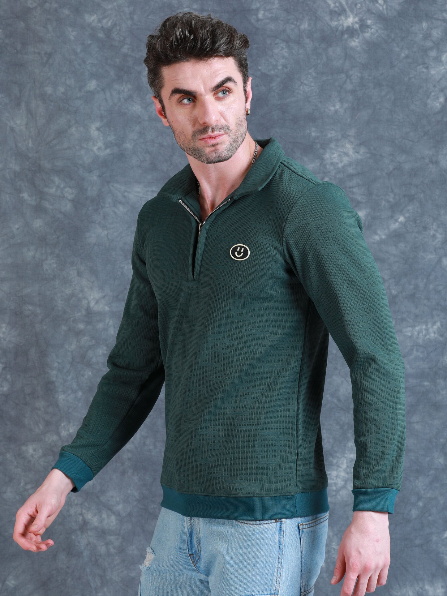 Imported Jumpers 420gsm Sweat Shirt - Green fully stretch